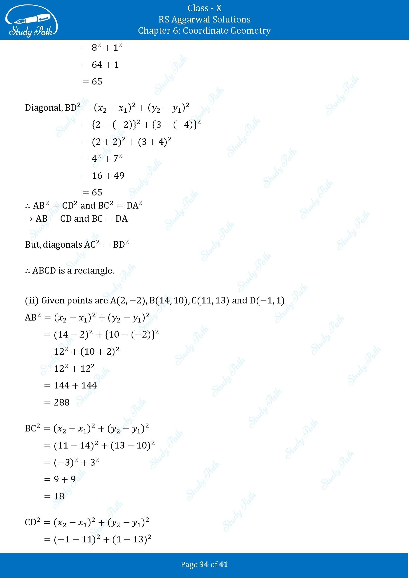 RS Aggarwal Solutions for Class 10 Chapter 6 Coordinate Geometry Exercise 6A 00034