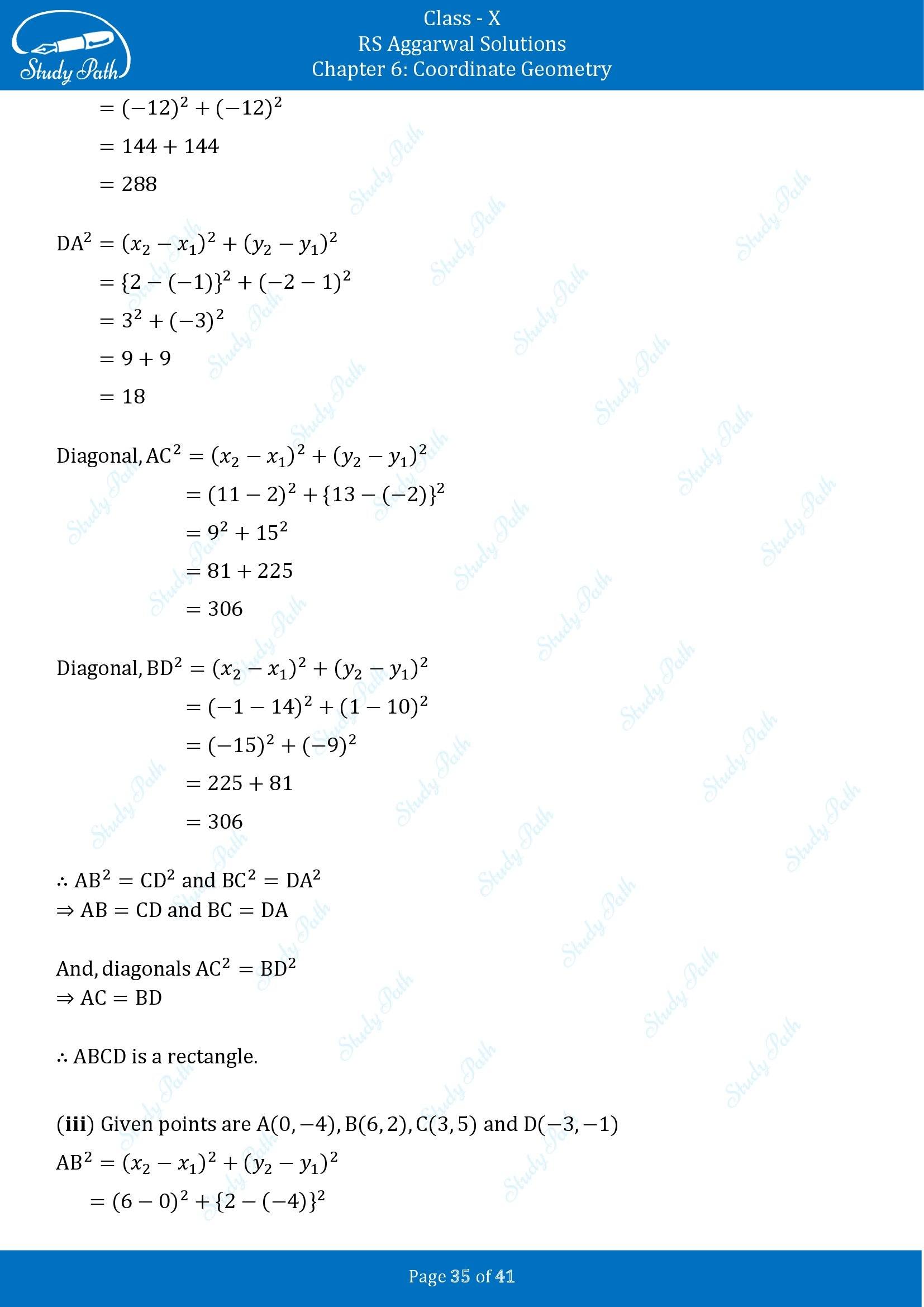 RS Aggarwal Solutions for Class 10 Chapter 6 Coordinate Geometry Exercise 6A 00035