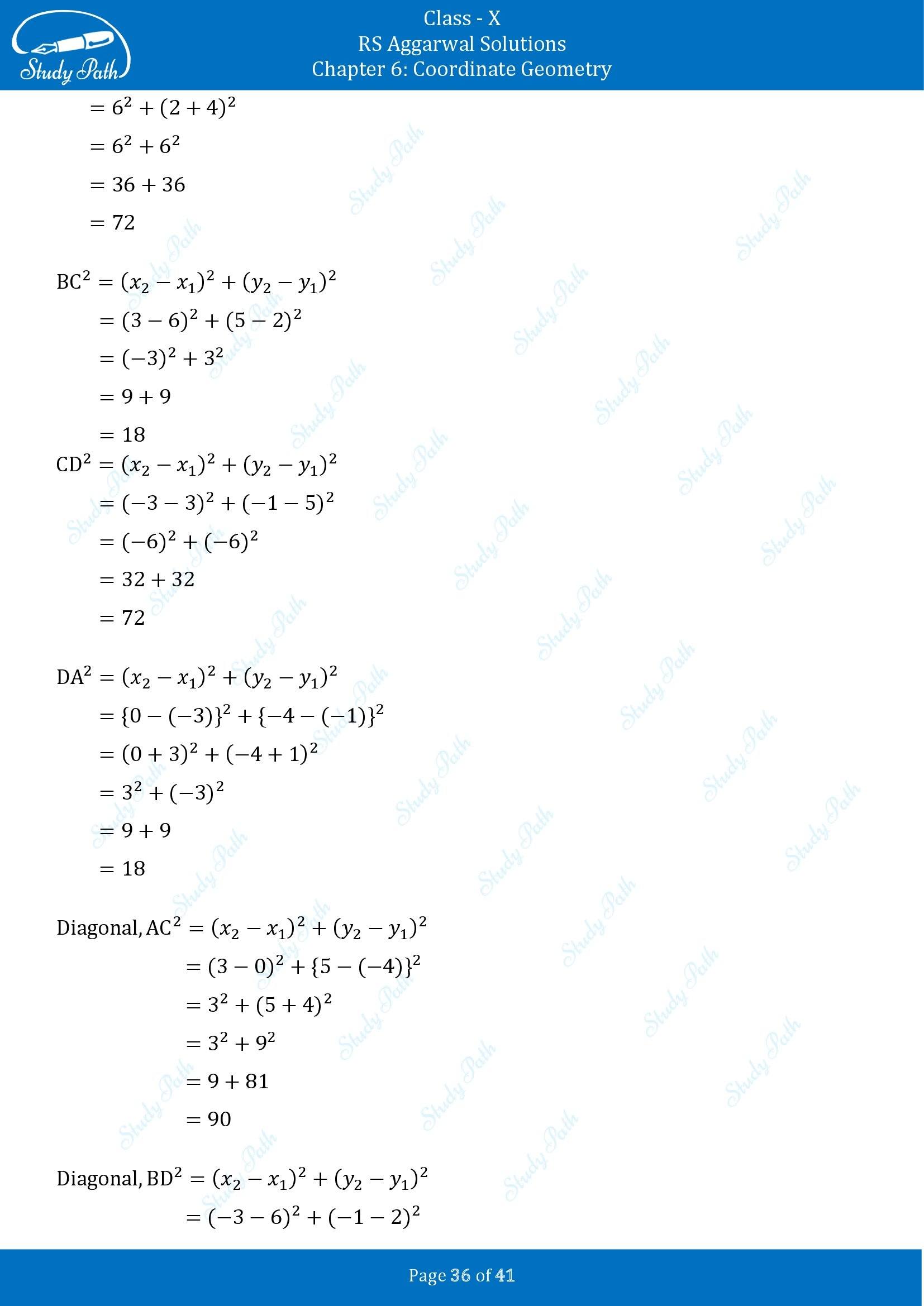 RS Aggarwal Solutions for Class 10 Chapter 6 Coordinate Geometry Exercise 6A 00036