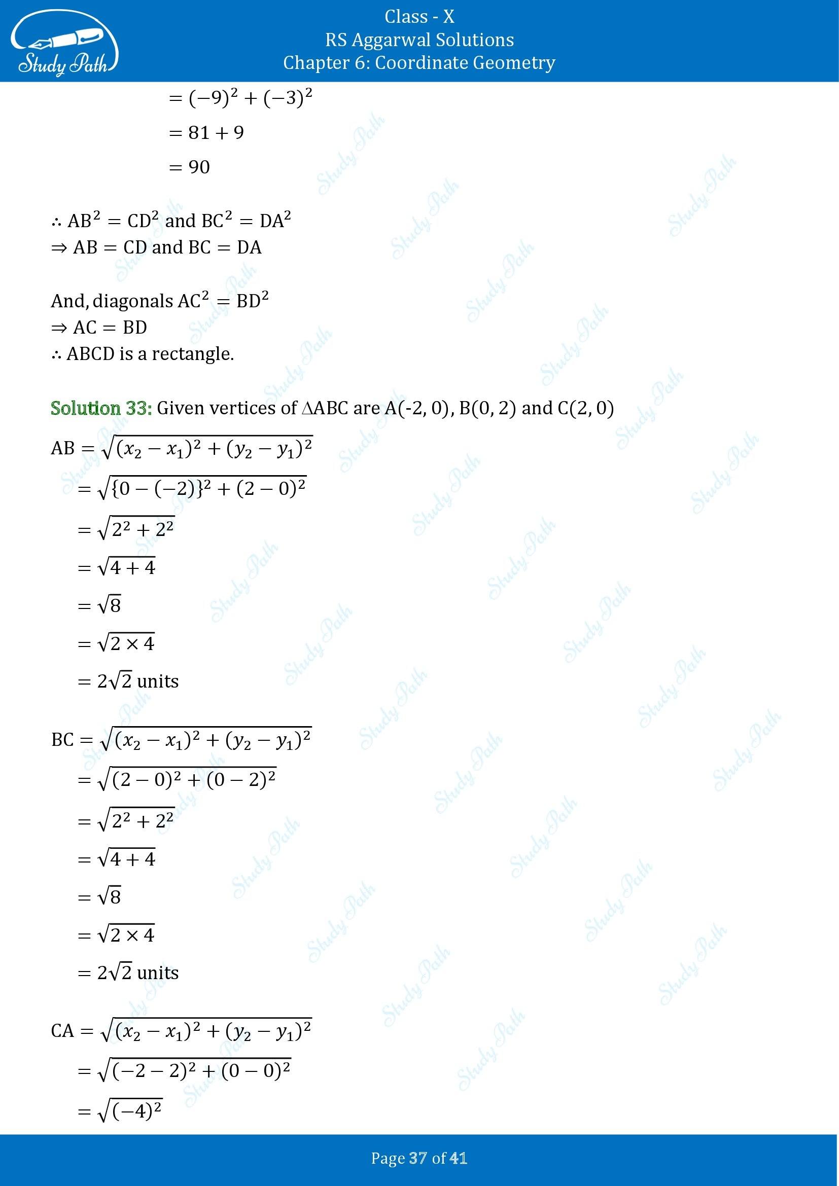 RS Aggarwal Solutions for Class 10 Chapter 6 Coordinate Geometry Exercise 6A 00037
