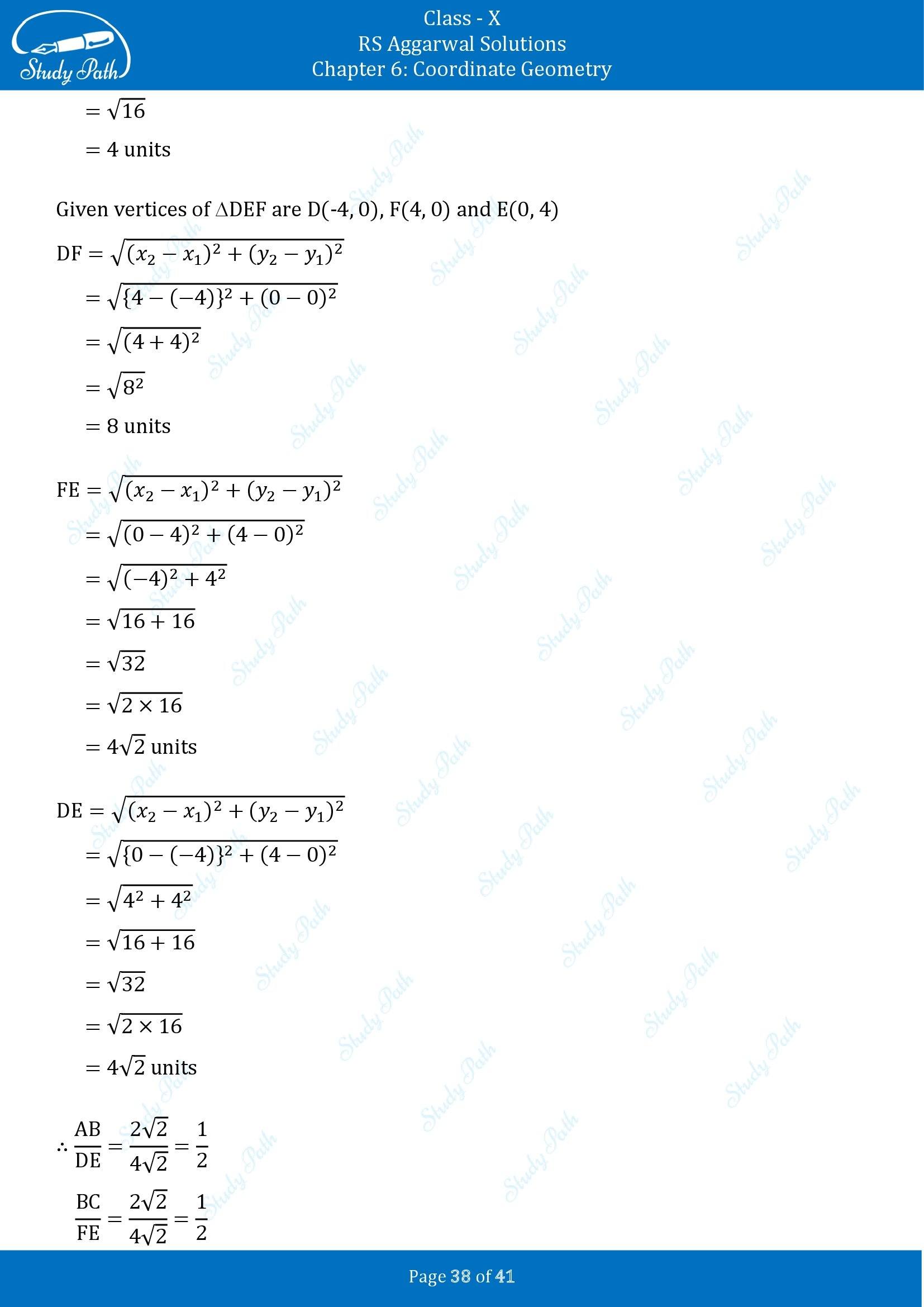 RS Aggarwal Solutions for Class 10 Chapter 6 Coordinate Geometry Exercise 6A 00038
