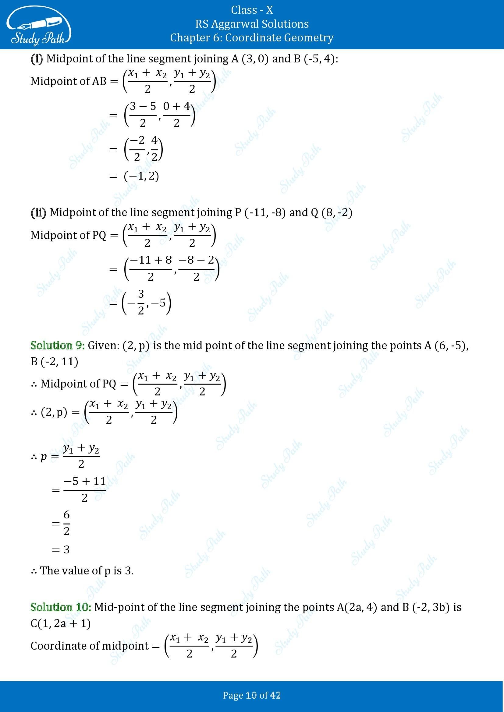 RS Aggarwal Solutions for Class 10 Chapter 6 Coordinate Geometry Exercise 6B 00010