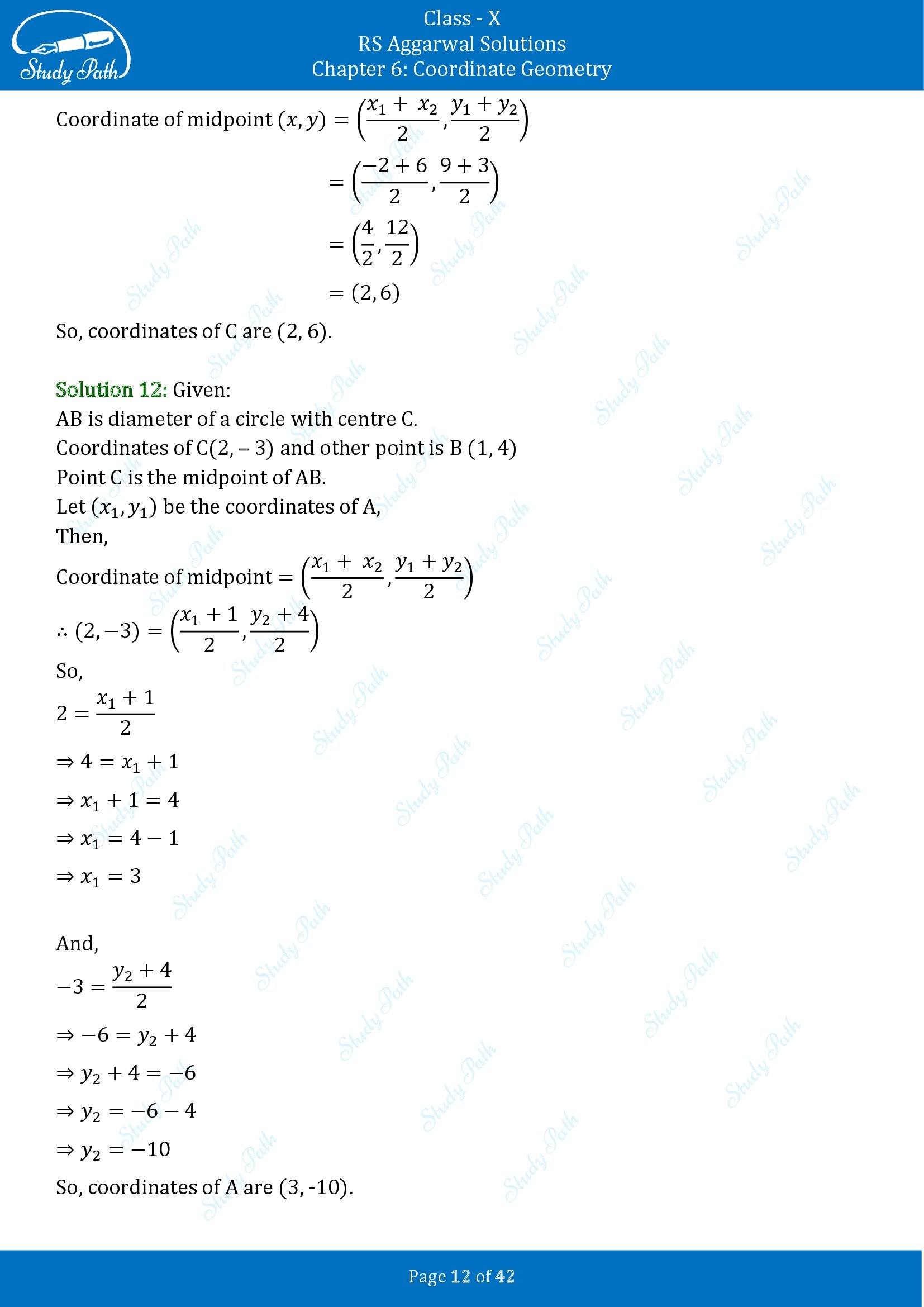 RS Aggarwal Solutions for Class 10 Chapter 6 Coordinate Geometry Exercise 6B 00012