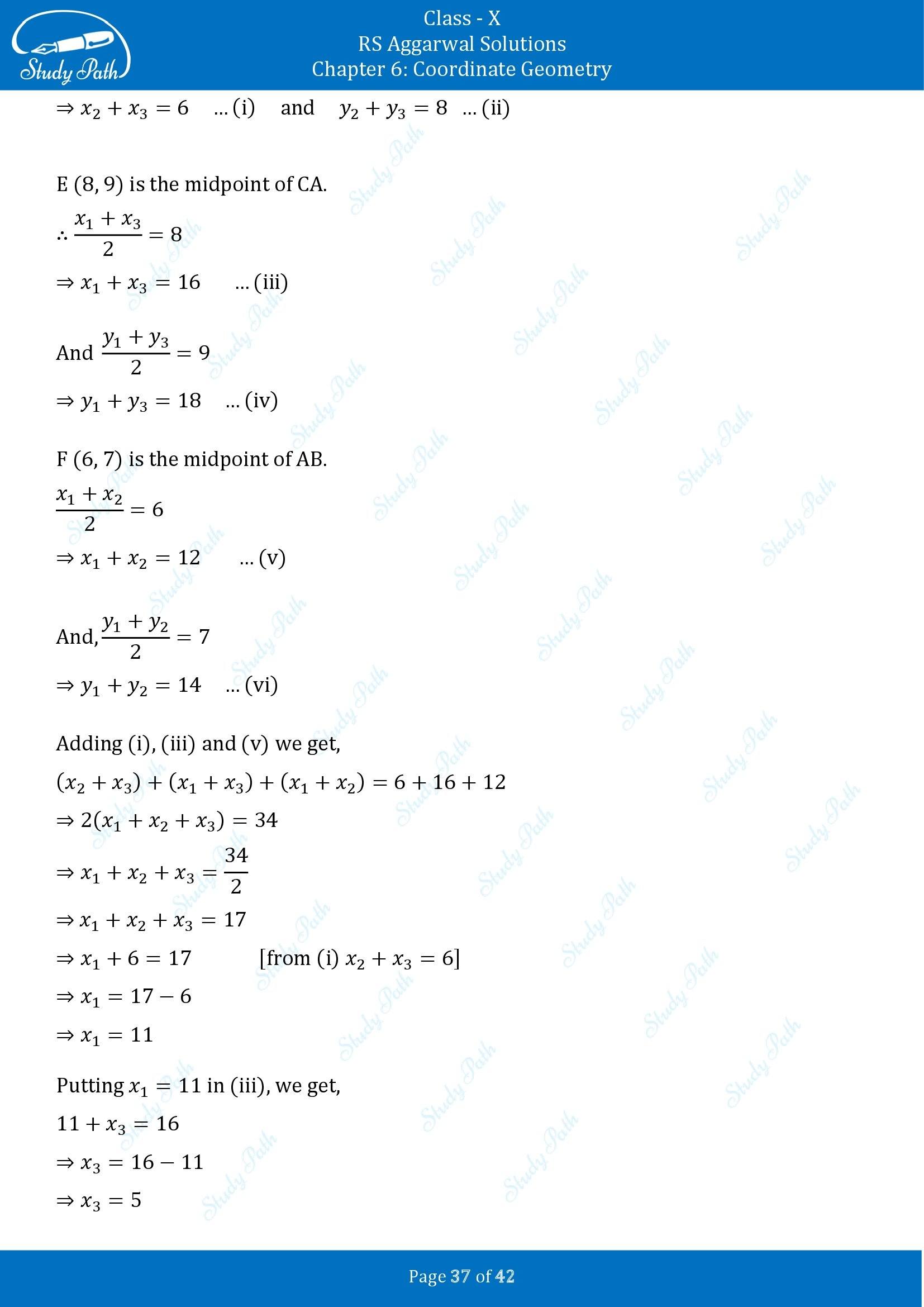 RS Aggarwal Solutions for Class 10 Chapter 6 Coordinate Geometry Exercise 6B 00037
