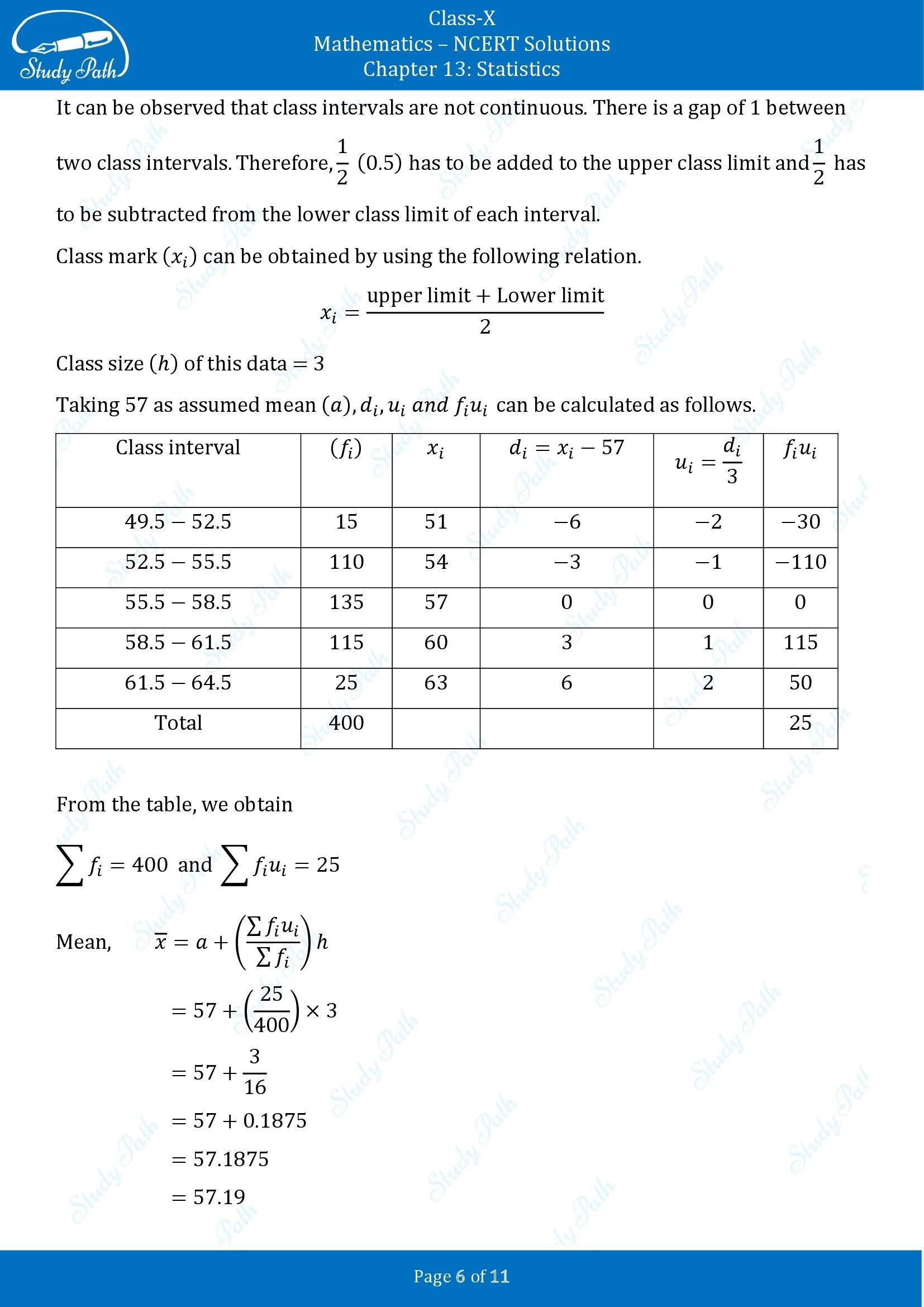 NCERT Solutions for Class 10 Maths Chapter 13 Statistics Exercise 13.1 00006