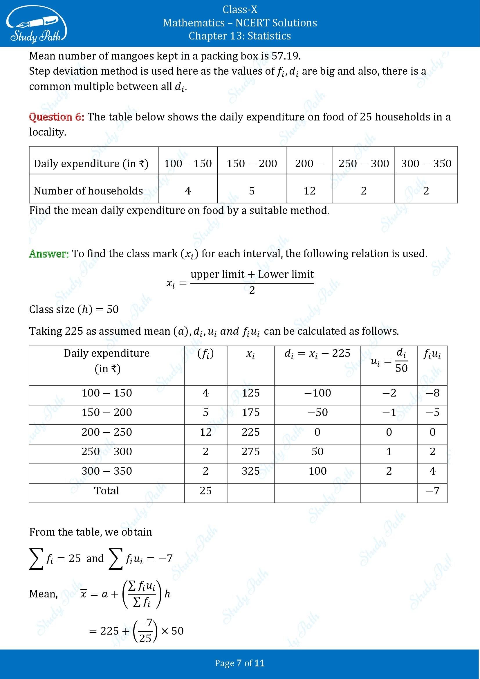 NCERT Solutions for Class 10 Maths Chapter 13 Statistics Exercise 13.1 00007
