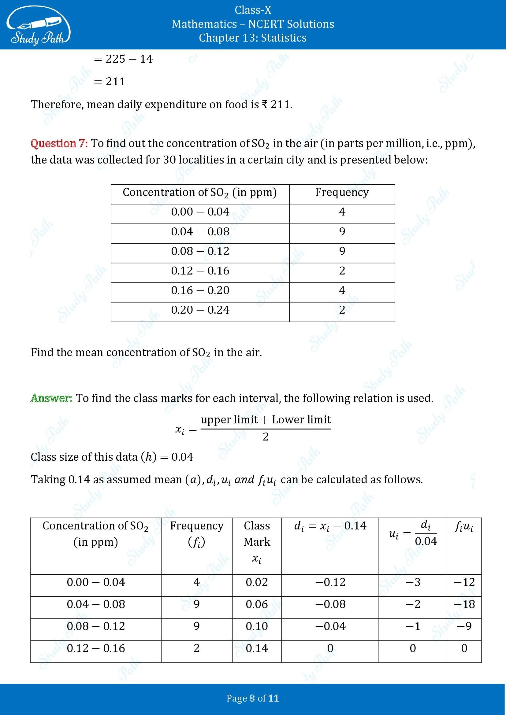 NCERT Solutions for Class 10 Maths Chapter 13 Statistics Exercise 13.1 00008