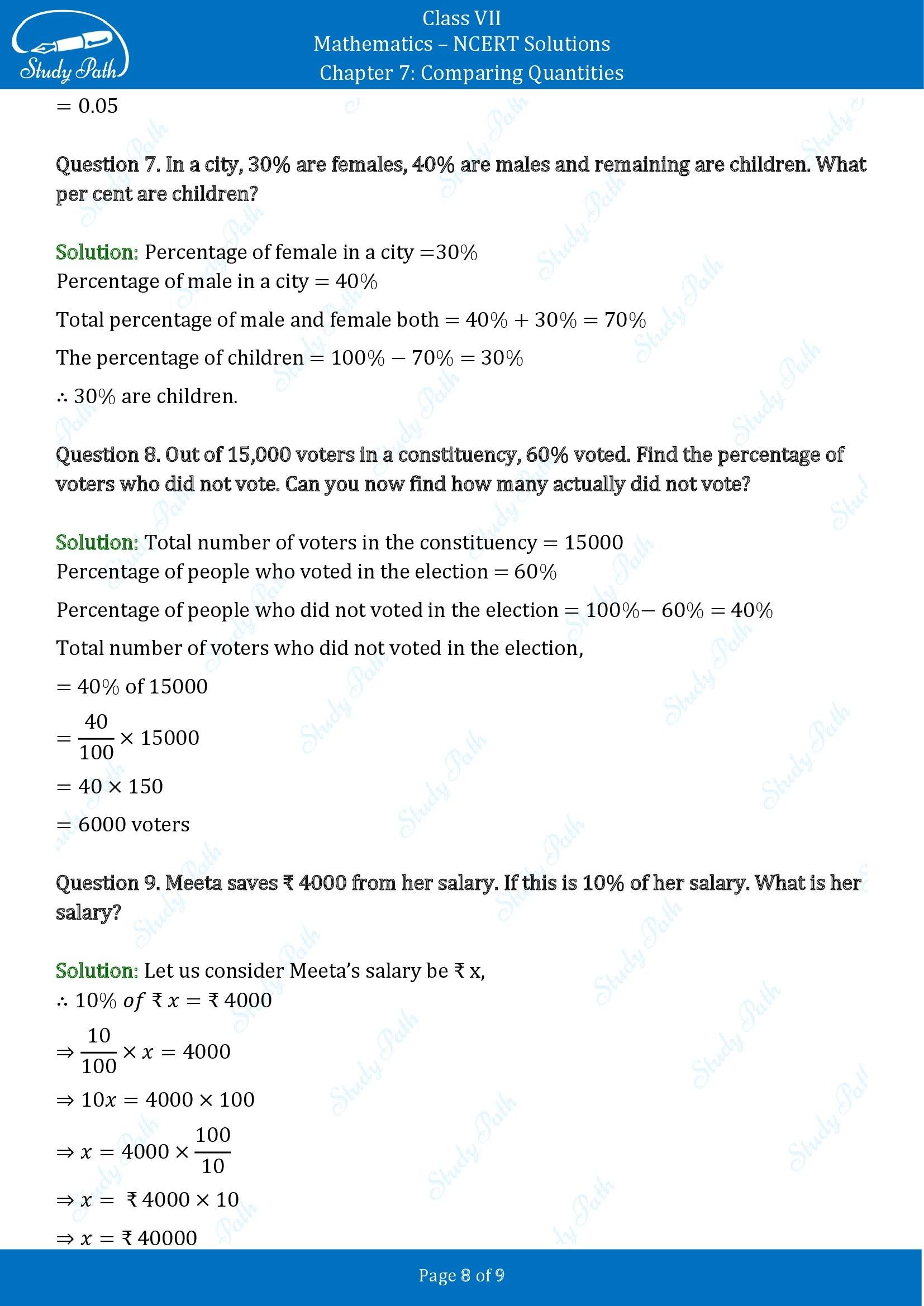 NCERT Solutions for Class 7 Maths Chapter 7 Comparing Quantities Exercise 7.1 00008