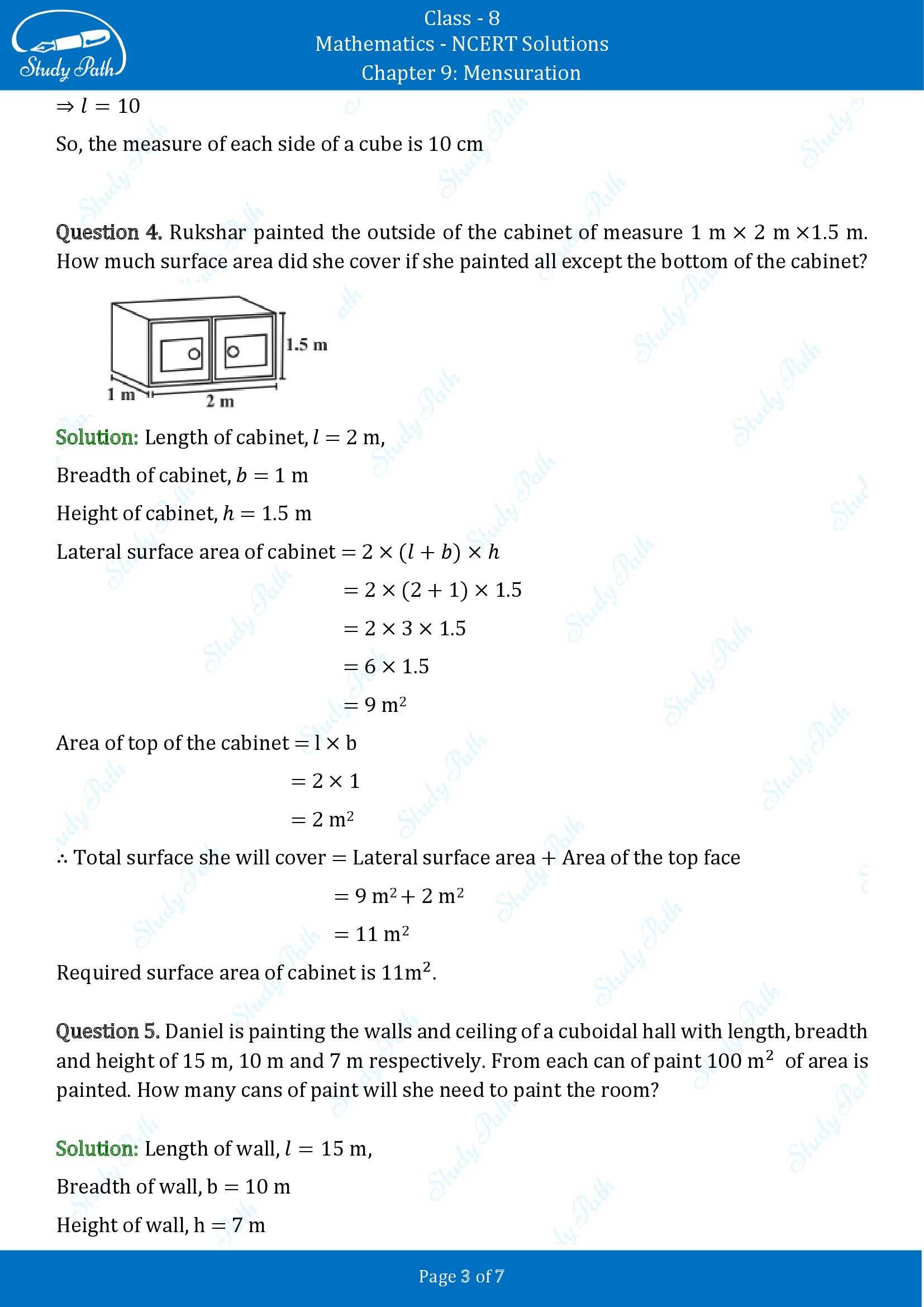 NCERT Solutions for Class 8 Maths Chapter 9 Mensuration Exercise 9.2 00003