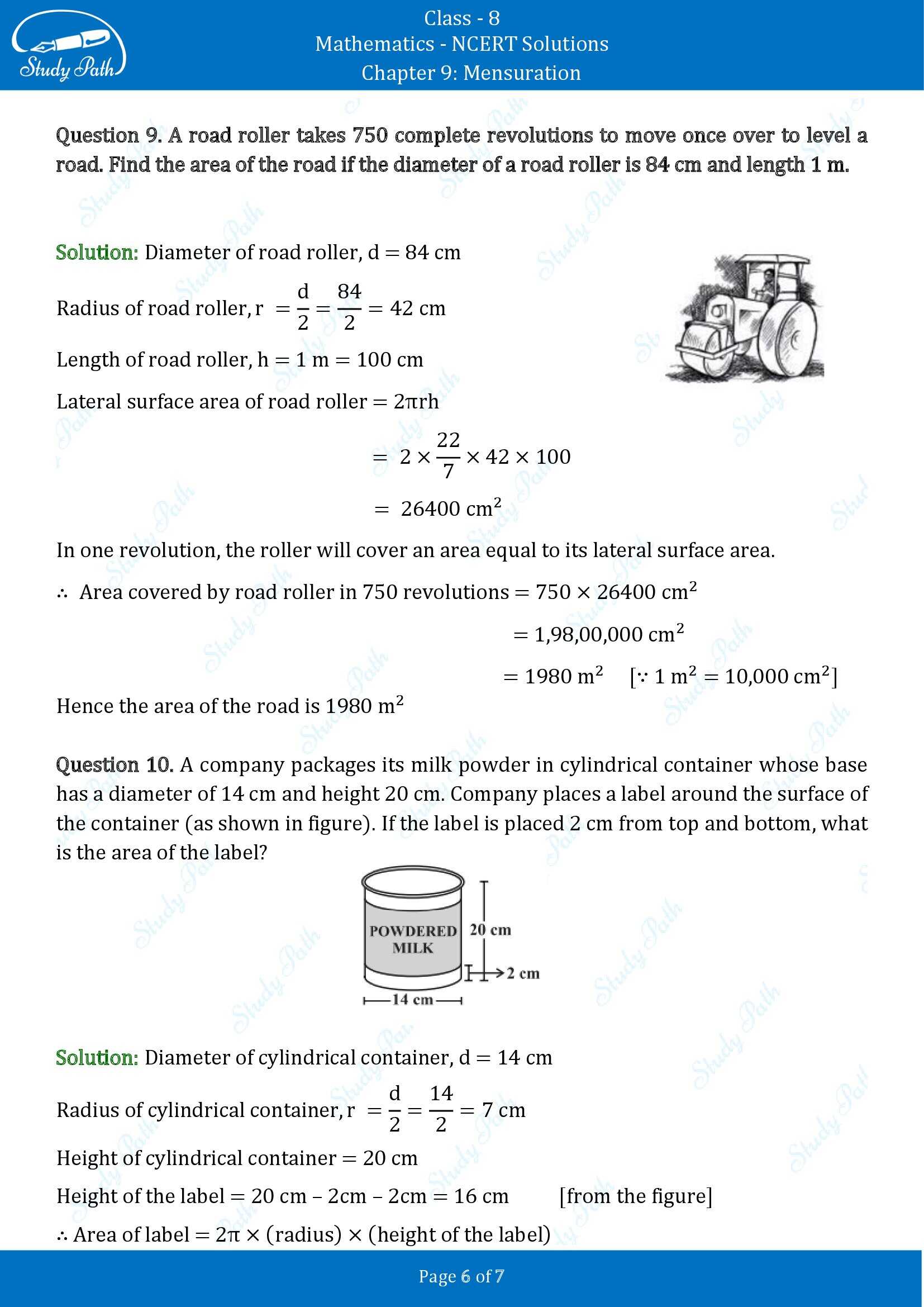 NCERT Solutions for Class 8 Maths Chapter 9 Mensuration Exercise 9.2 00006