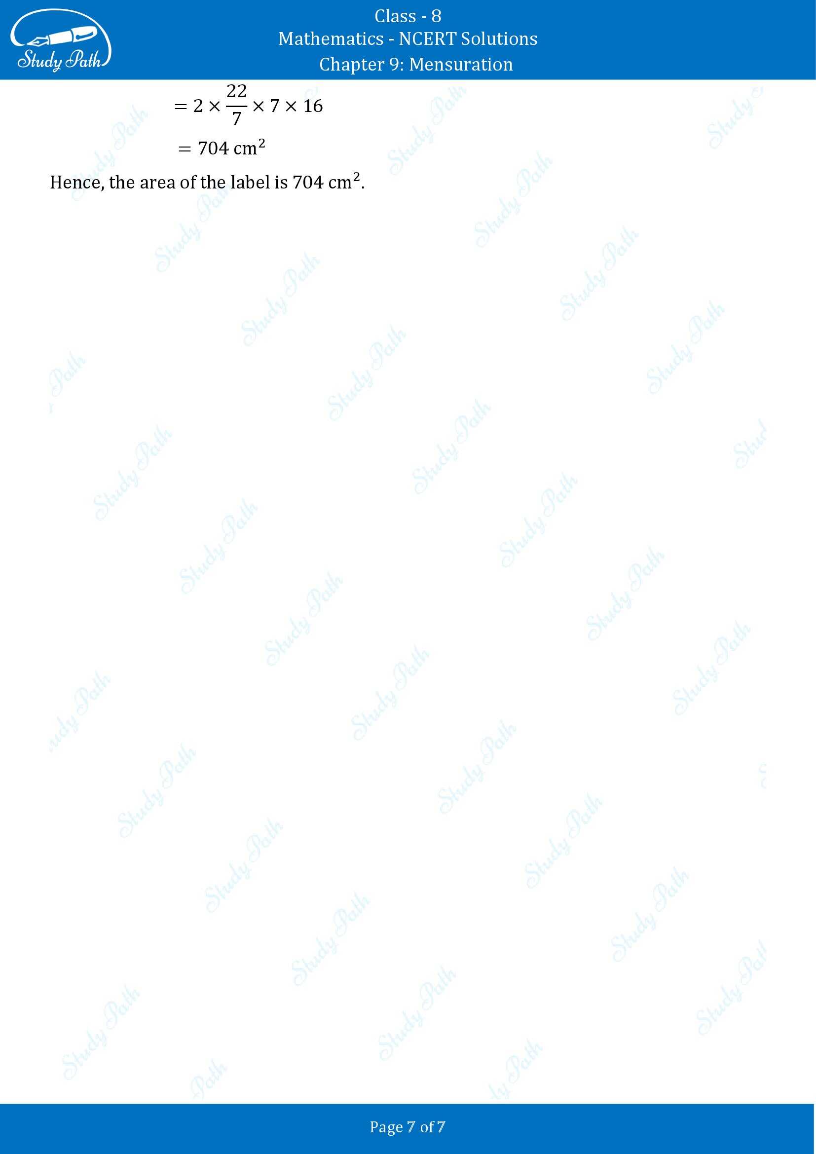 NCERT Solutions for Class 8 Maths Chapter 9 Mensuration Exercise 9.2 00007