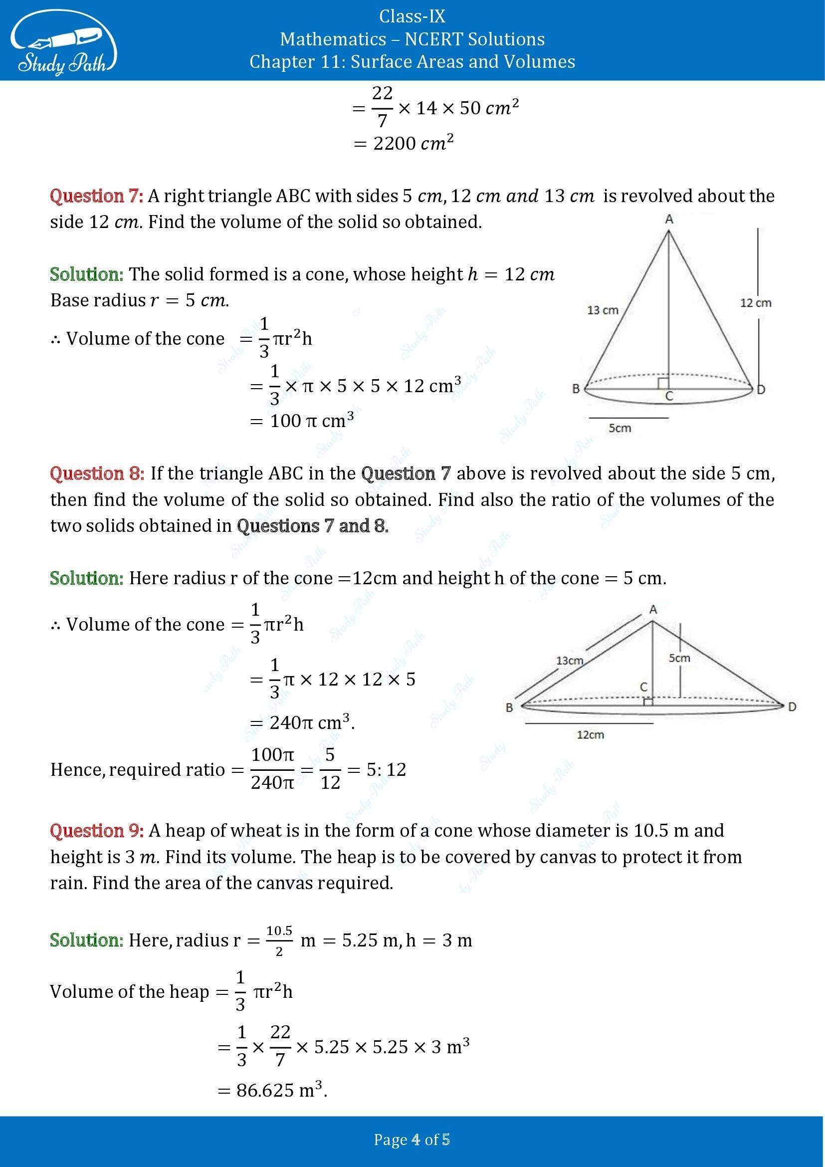 NCERT Solutions for Class 9 Maths Chapter 11 Surface Areas and Volumes Exercise 11.3 00004