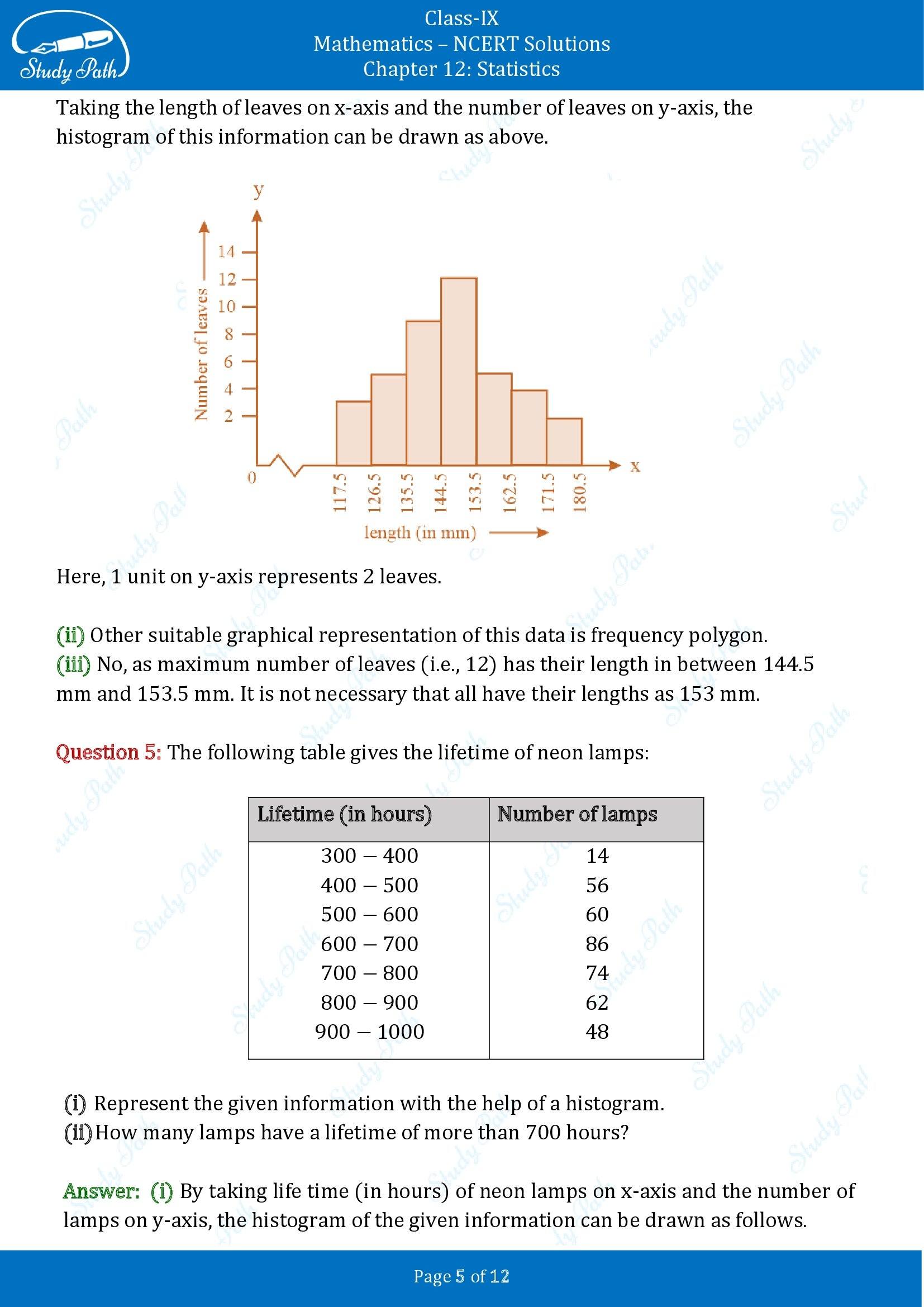 NCERT Solutions for Class 9 Maths Chapter 12 Statistics Exercise 12.1 00005