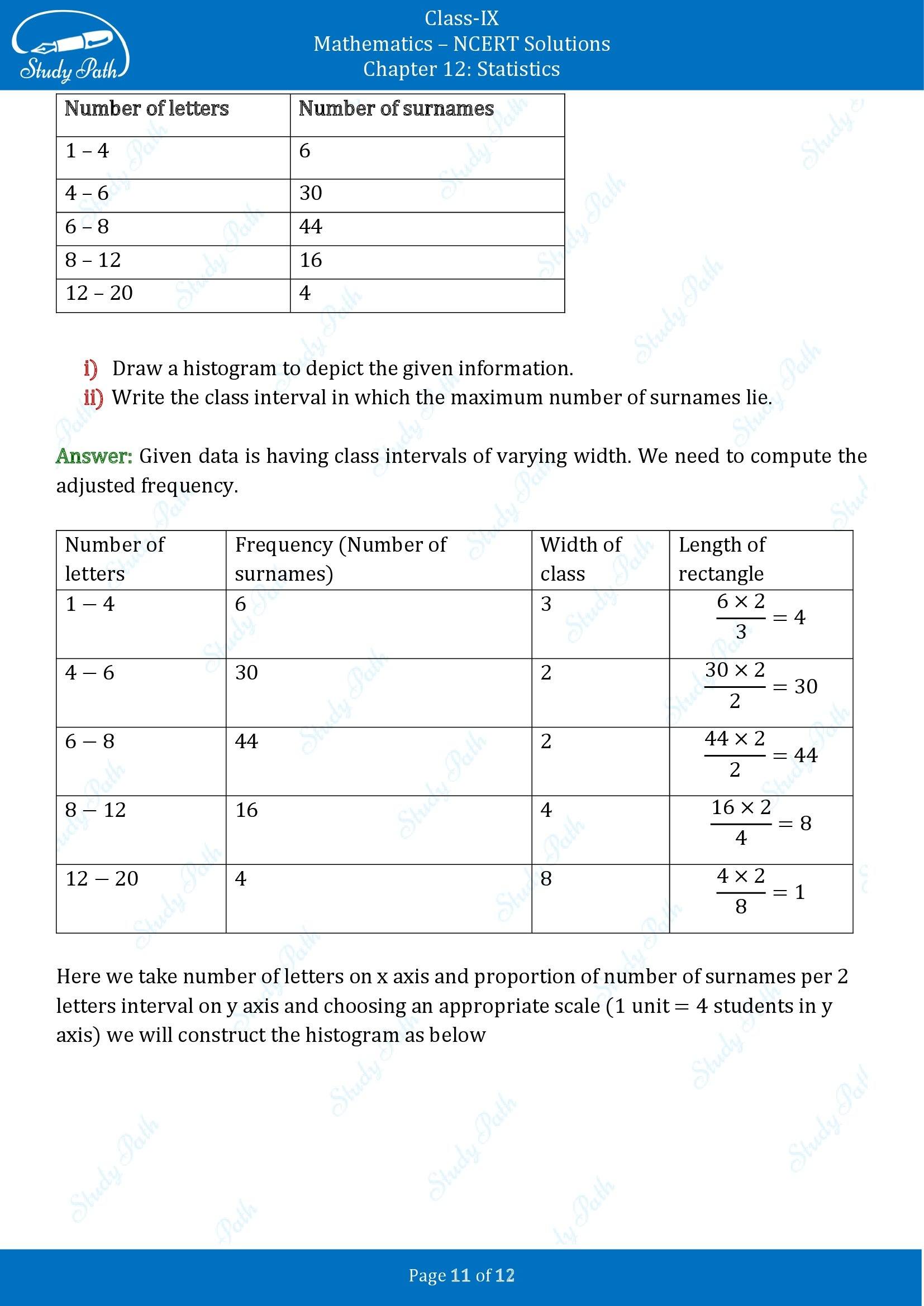 NCERT Solutions for Class 9 Maths Chapter 12 Statistics Exercise 12.1 00011