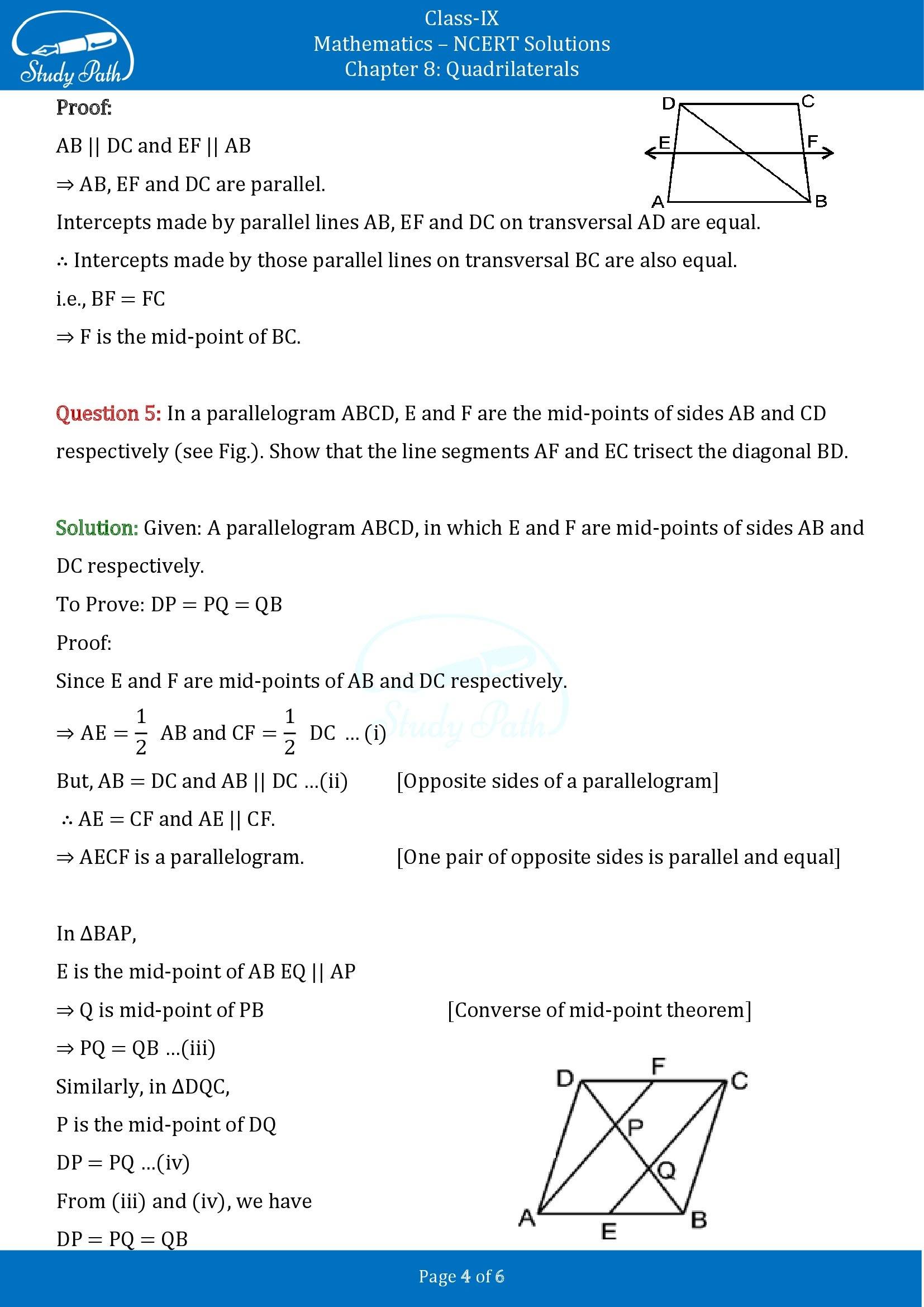 NCERT Solutions for Class 9 Maths Chapter 8 Quadrilaterals Exercise 8.2 00004