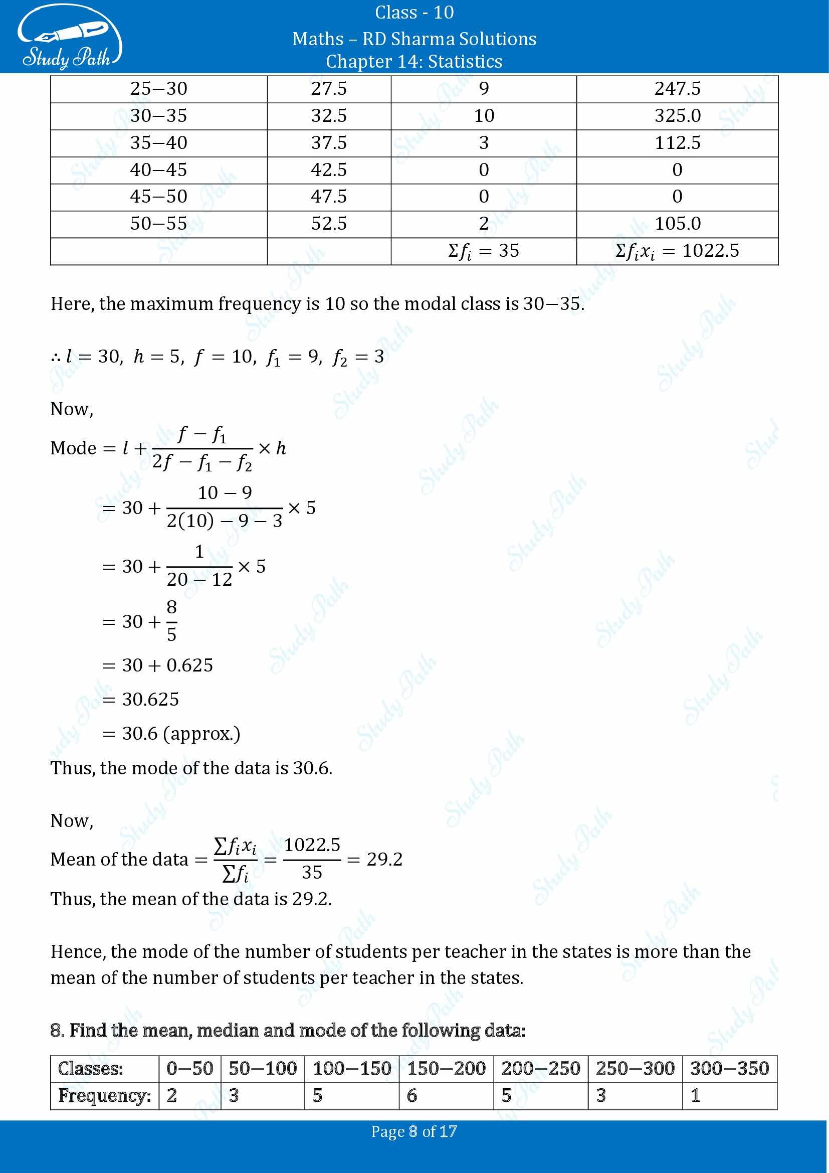 RD Sharma Solutions Class 10 Chapter 14 Statistics Exercise 14.5 00008