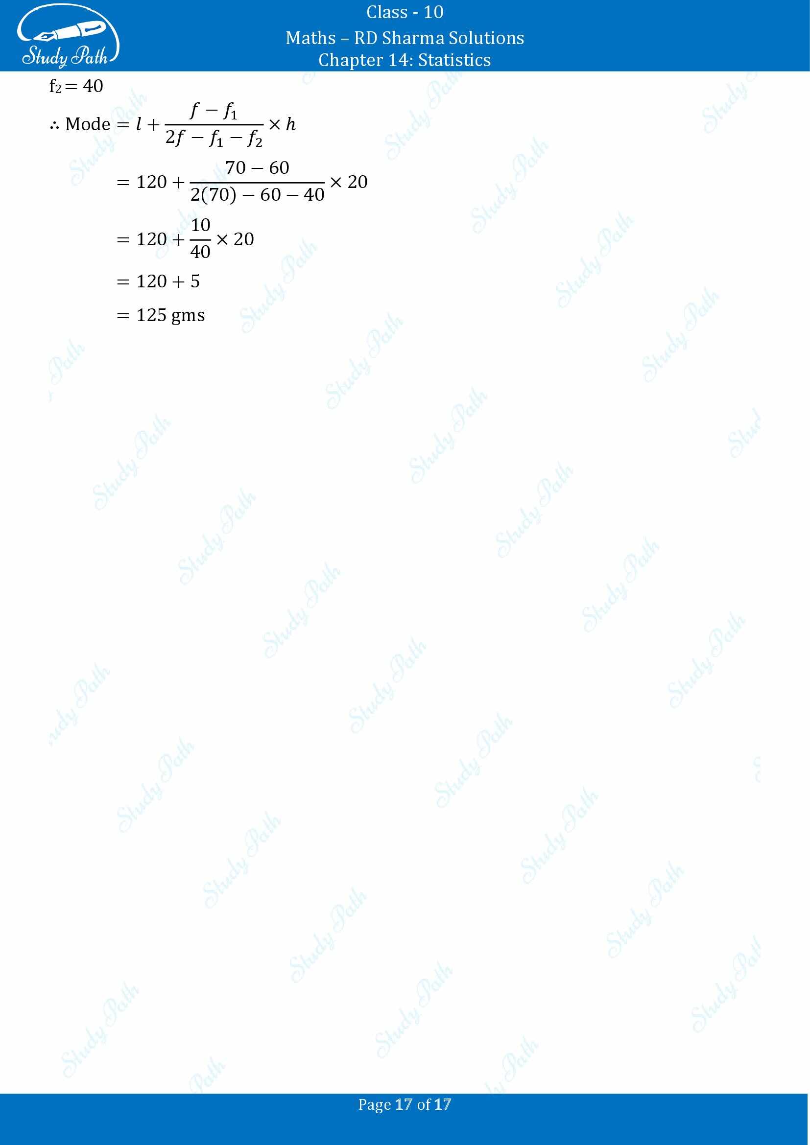 RD Sharma Solutions Class 10 Chapter 14 Statistics Exercise 14.5 00017