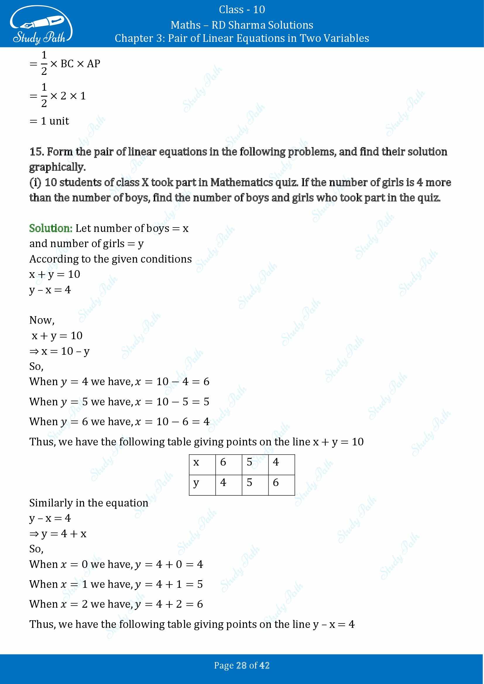 RD Sharma Solutions Class 10 Chapter 3 Pair of Linear Equations in Two Variables Exercise 3.2 00028