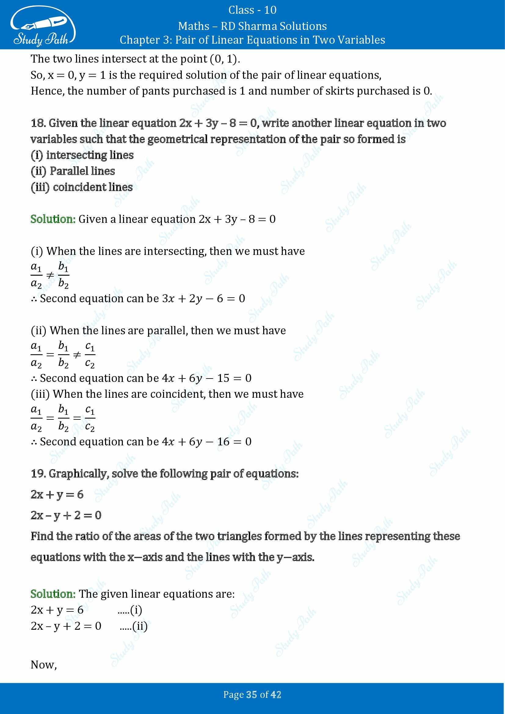RD Sharma Solutions Class 10 Chapter 3 Pair of Linear Equations in Two Variables Exercise 3.2 00035