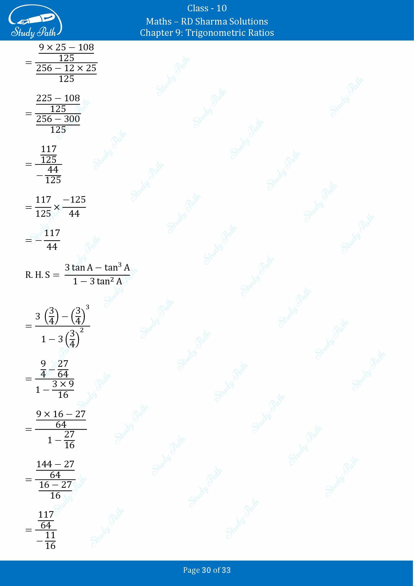 RD Sharma Solutions Class 10 Chapter 9 Trigonometric Ratios Exercise 9.1 00030