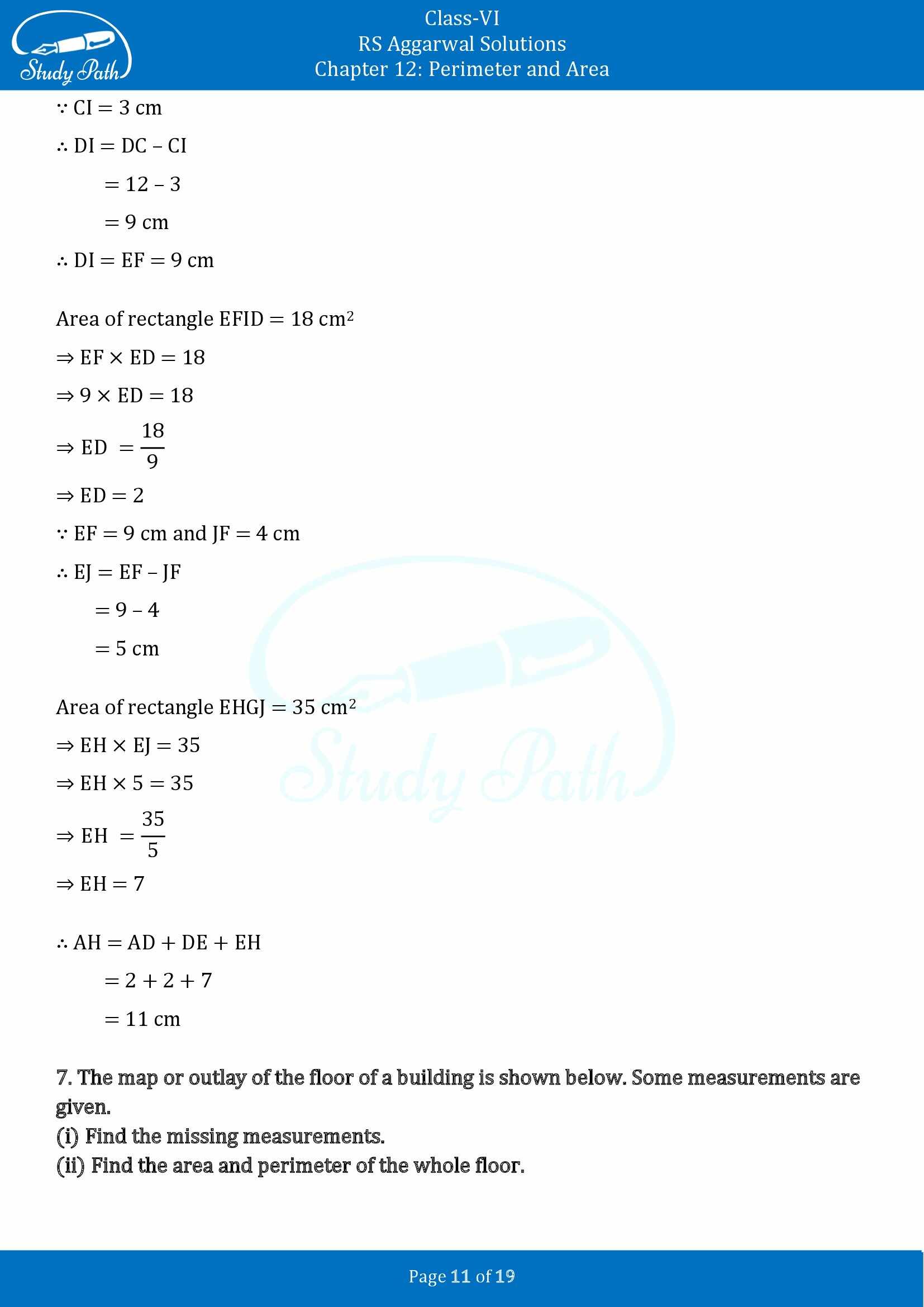 RS Aggarwal Solutions Class 6 Chapter 12 Perimeter and Area Exercise 12E 00011