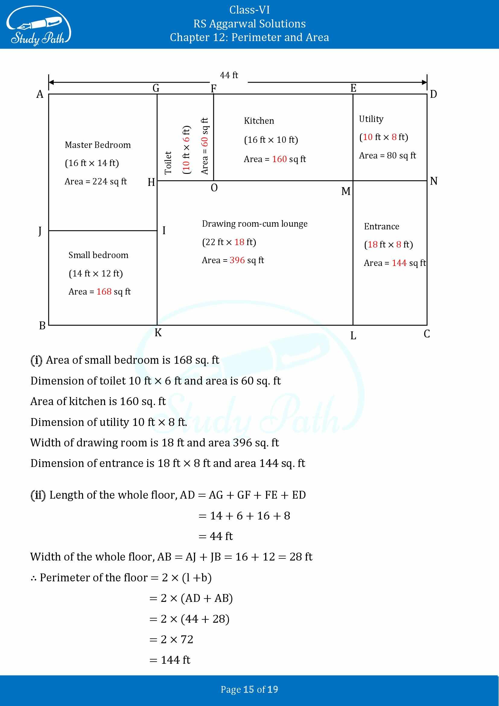 RS Aggarwal Solutions Class 6 Chapter 12 Perimeter and Area Exercise 12E 00015
