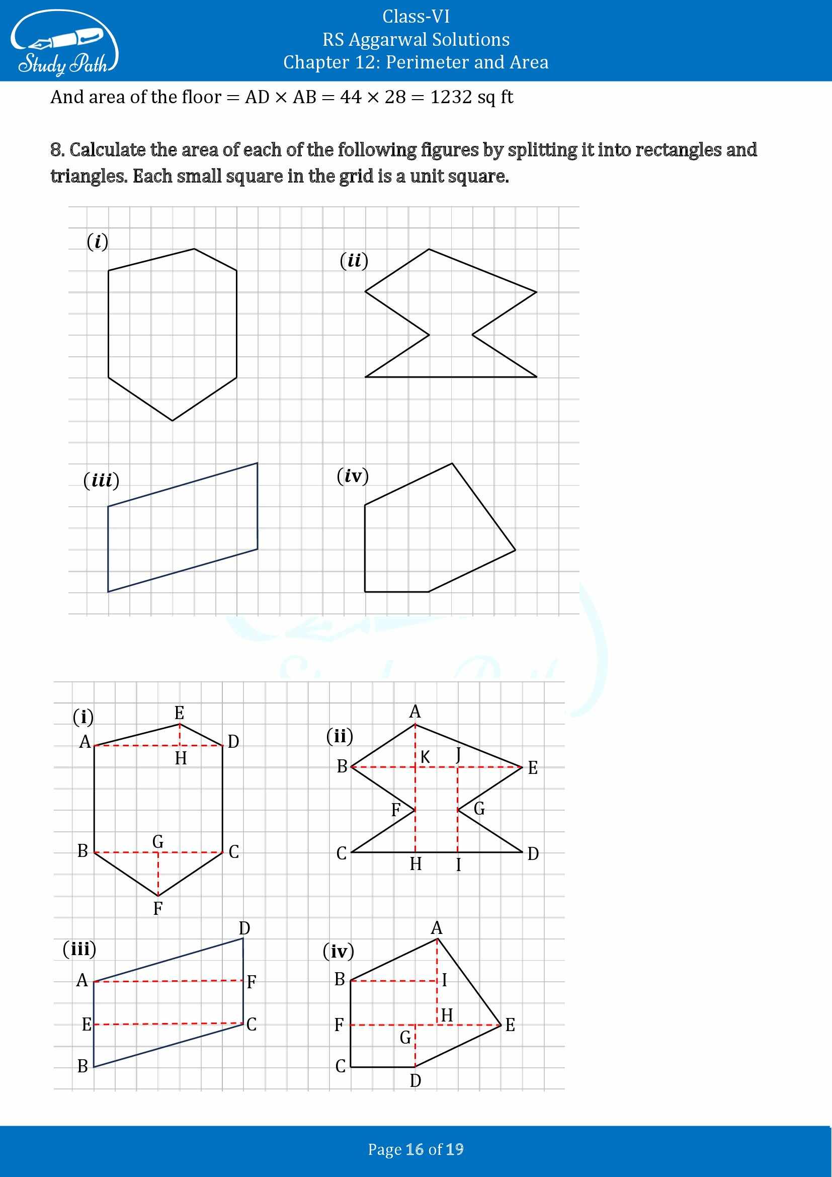 RS Aggarwal Solutions Class 6 Chapter 12 Perimeter and Area Exercise 12E 00016