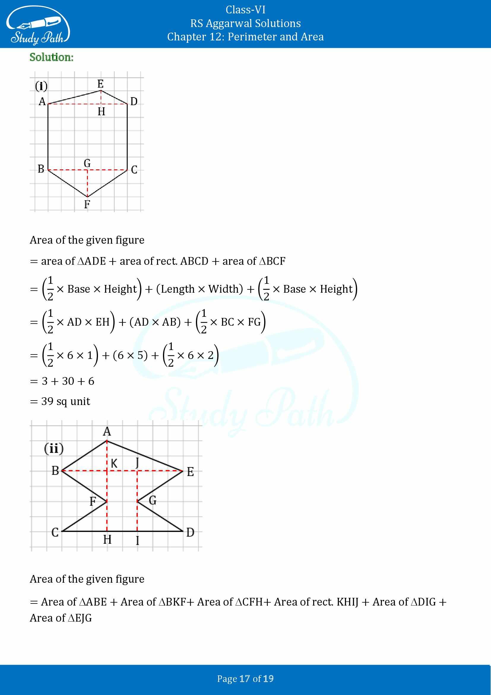 RS Aggarwal Solutions Class 6 Chapter 12 Perimeter and Area Exercise 12E 00017