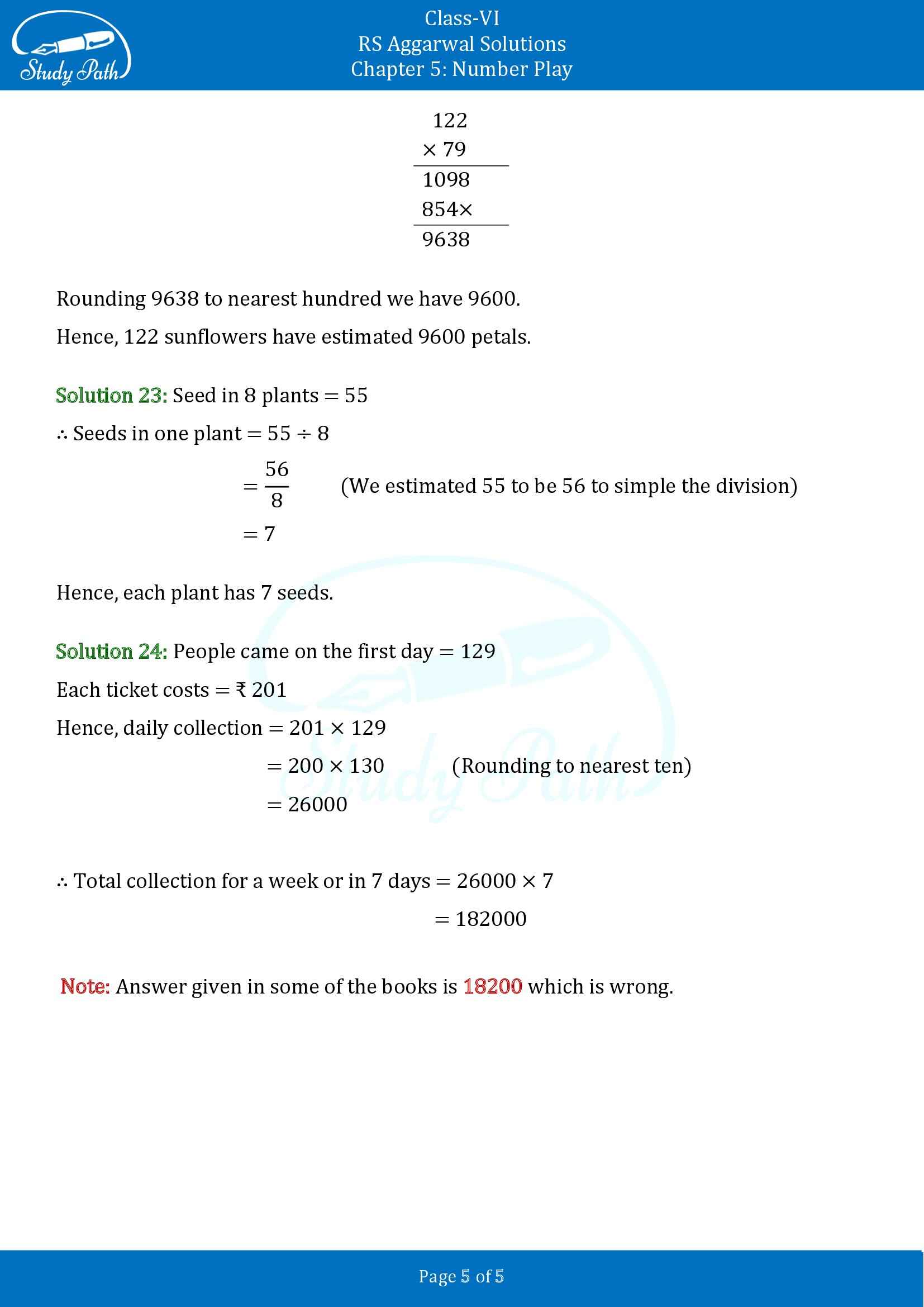 RS Aggarwal Solutions Class 6 Chapter 5 Number Play Exercise 5 00005