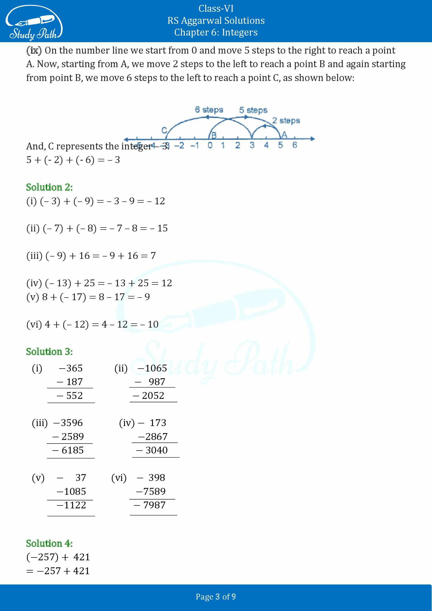 RS Aggarwal Solutions Class 6 Chapter 6 Integers Exercise 6B 00003