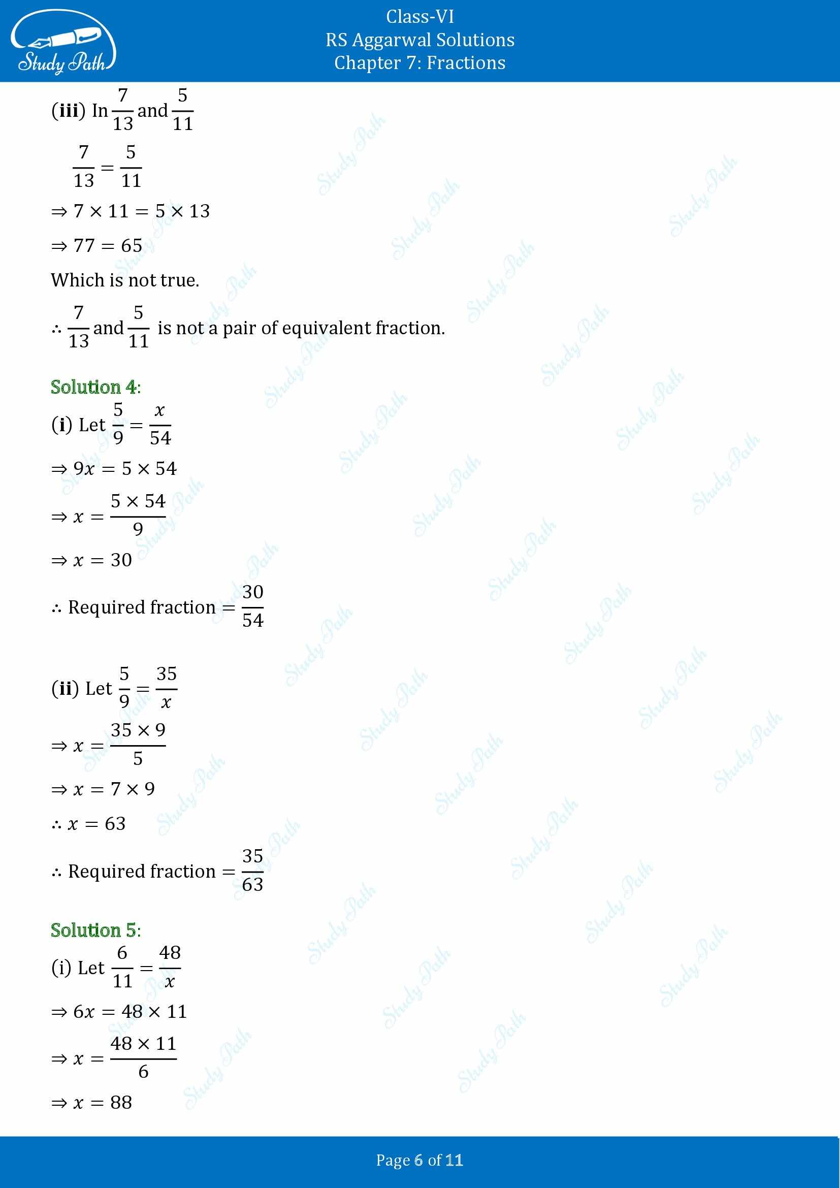 RS Aggarwal Solutions Class 6 Chapter 7 Fractions Exercise 7C 00006