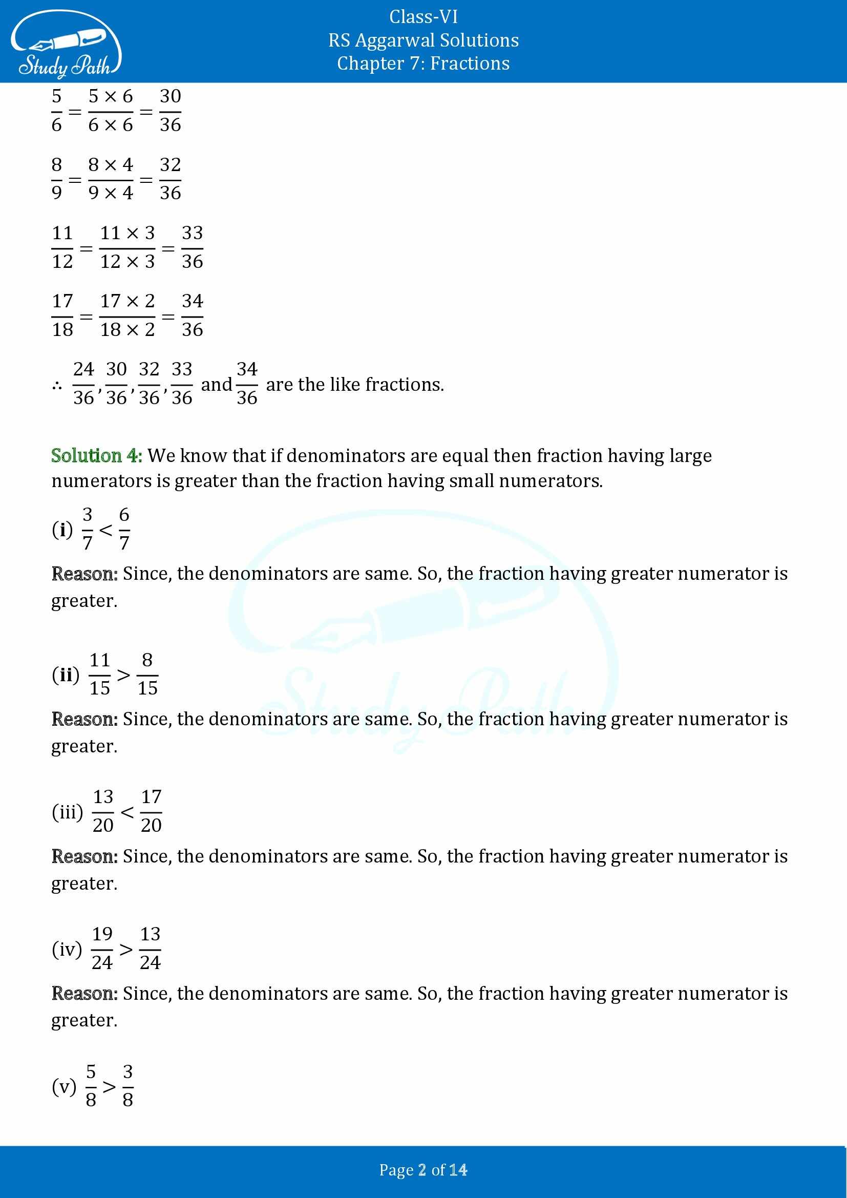RS Aggarwal Solutions Class 6 Chapter 7 Fractions Exercise 7D 00002