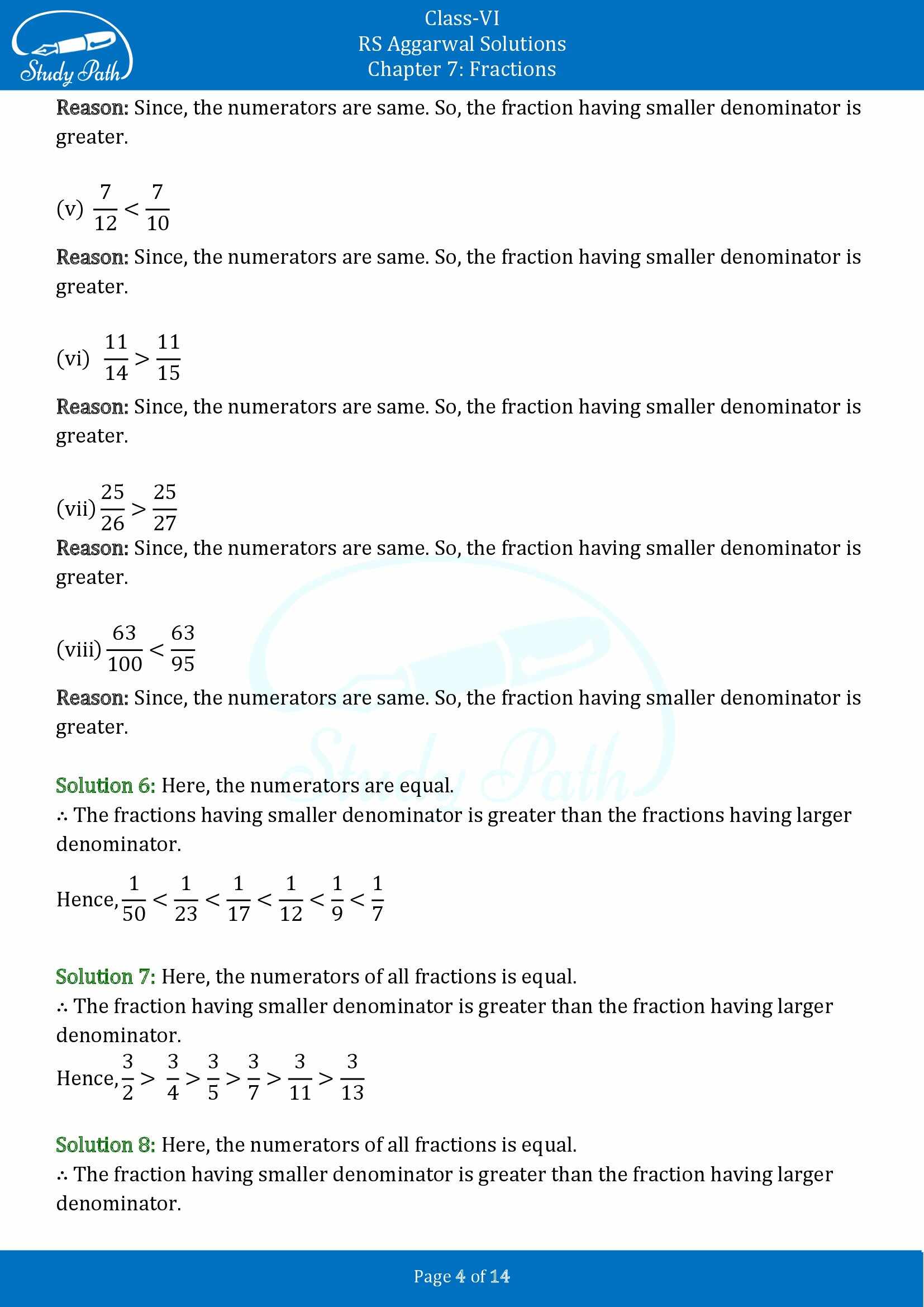 RS Aggarwal Solutions Class 6 Chapter 7 Fractions Exercise 7D 00004