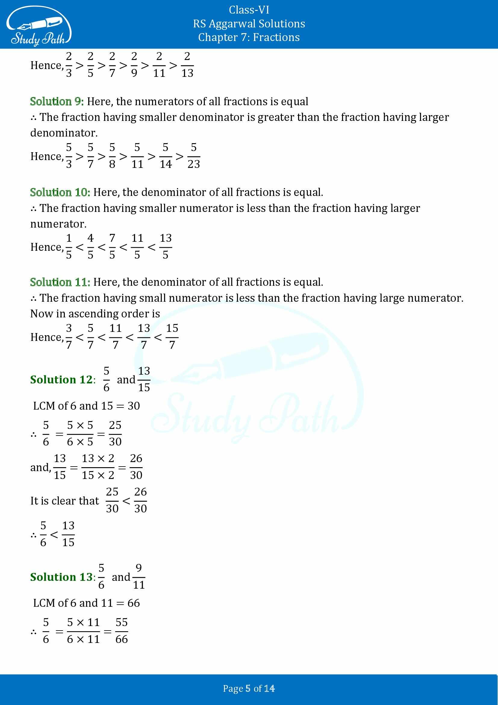 RS Aggarwal Solutions Class 6 Chapter 7 Fractions Exercise 7D 00005