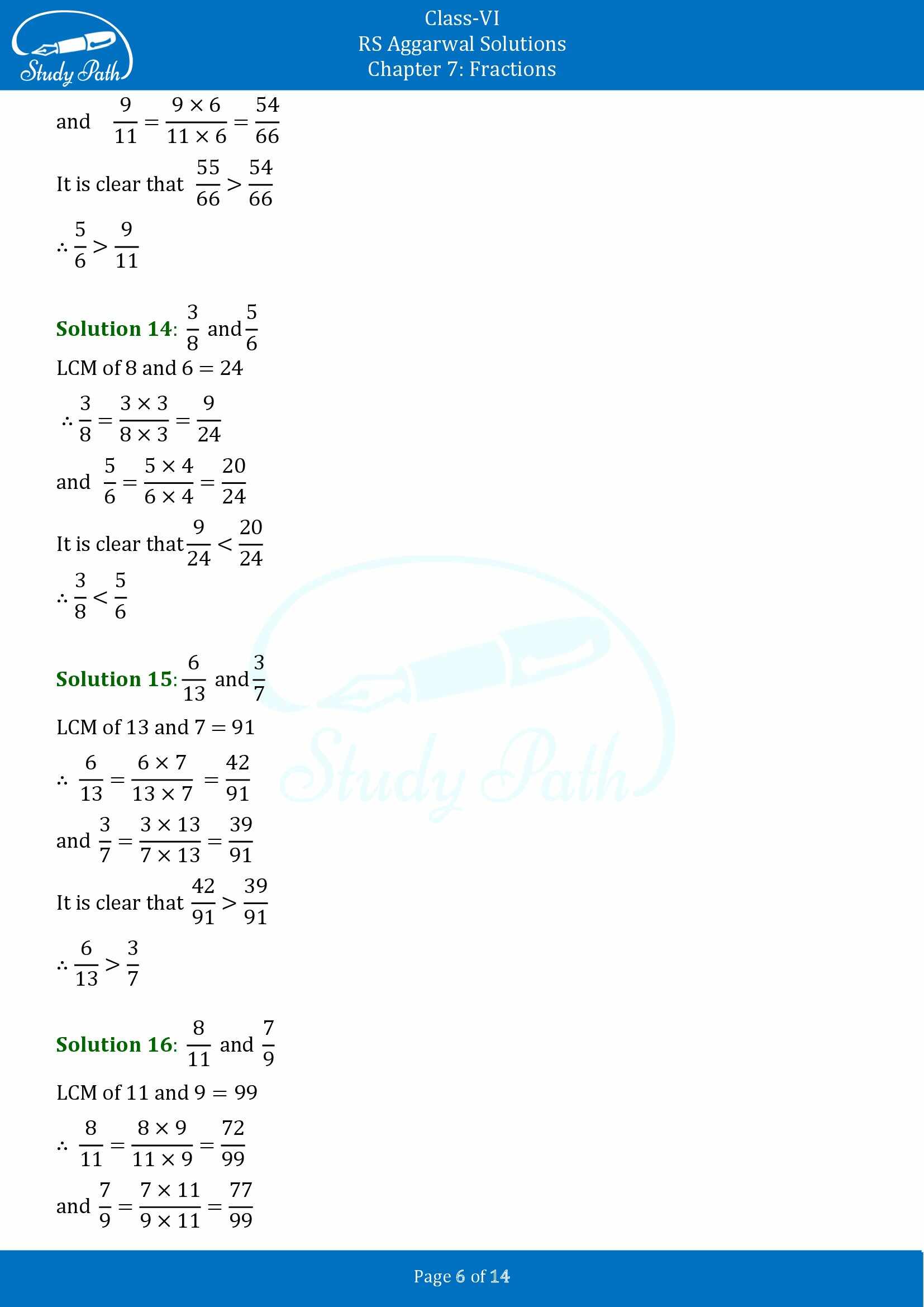RS Aggarwal Solutions Class 6 Chapter 7 Fractions Exercise 7D 00006