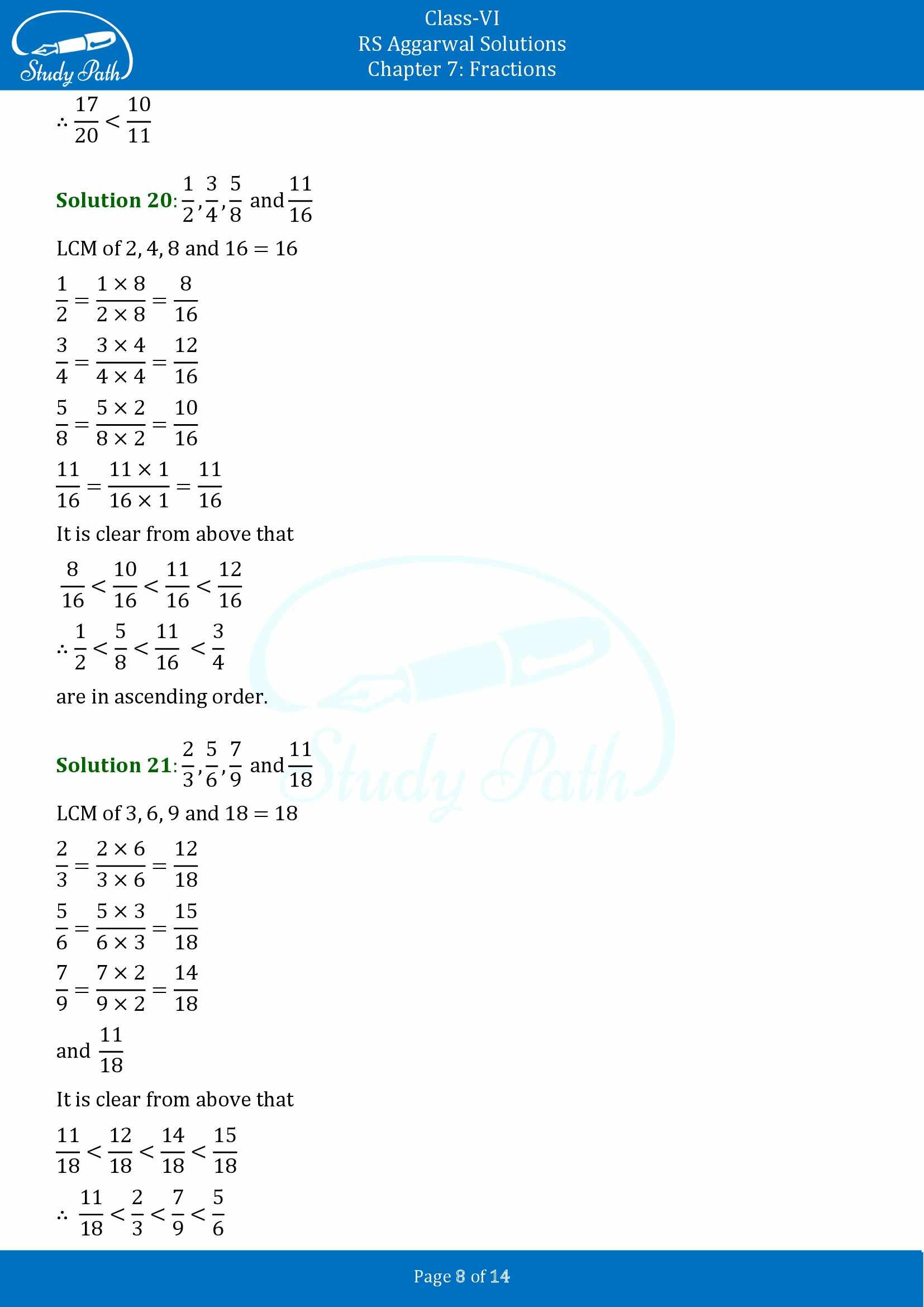 RS Aggarwal Solutions Class 6 Chapter 7 Fractions Exercise 7D 00008