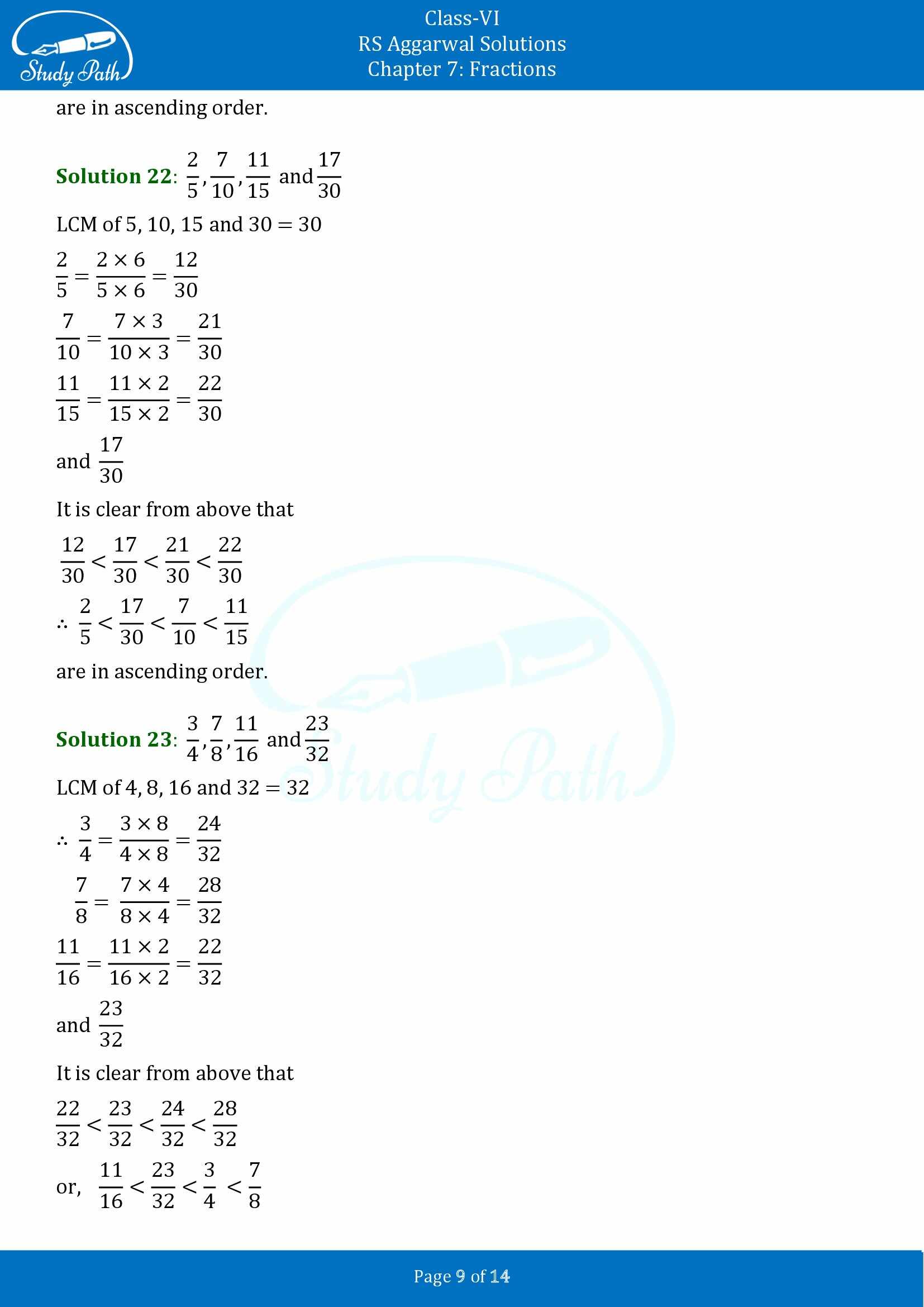 RS Aggarwal Solutions Class 6 Chapter 7 Fractions Exercise 7D 00009