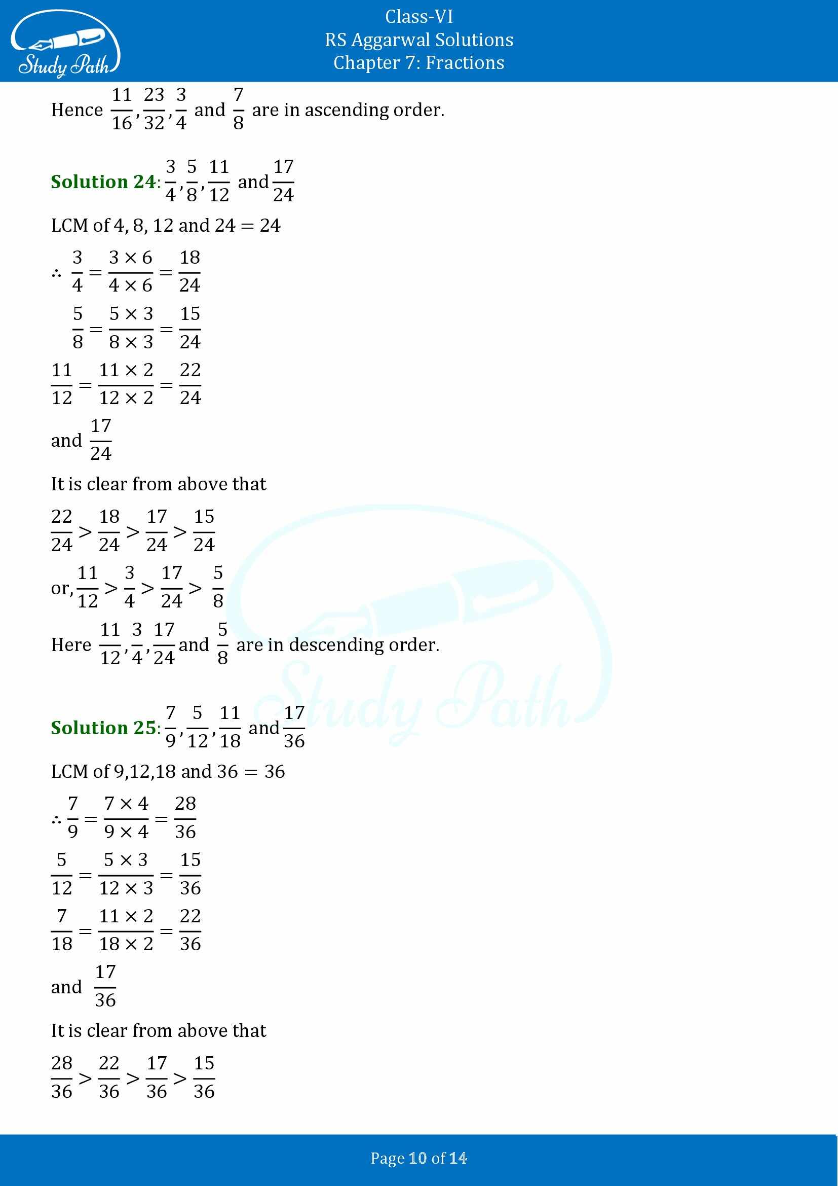 RS Aggarwal Solutions Class 6 Chapter 7 Fractions Exercise 7D 00010
