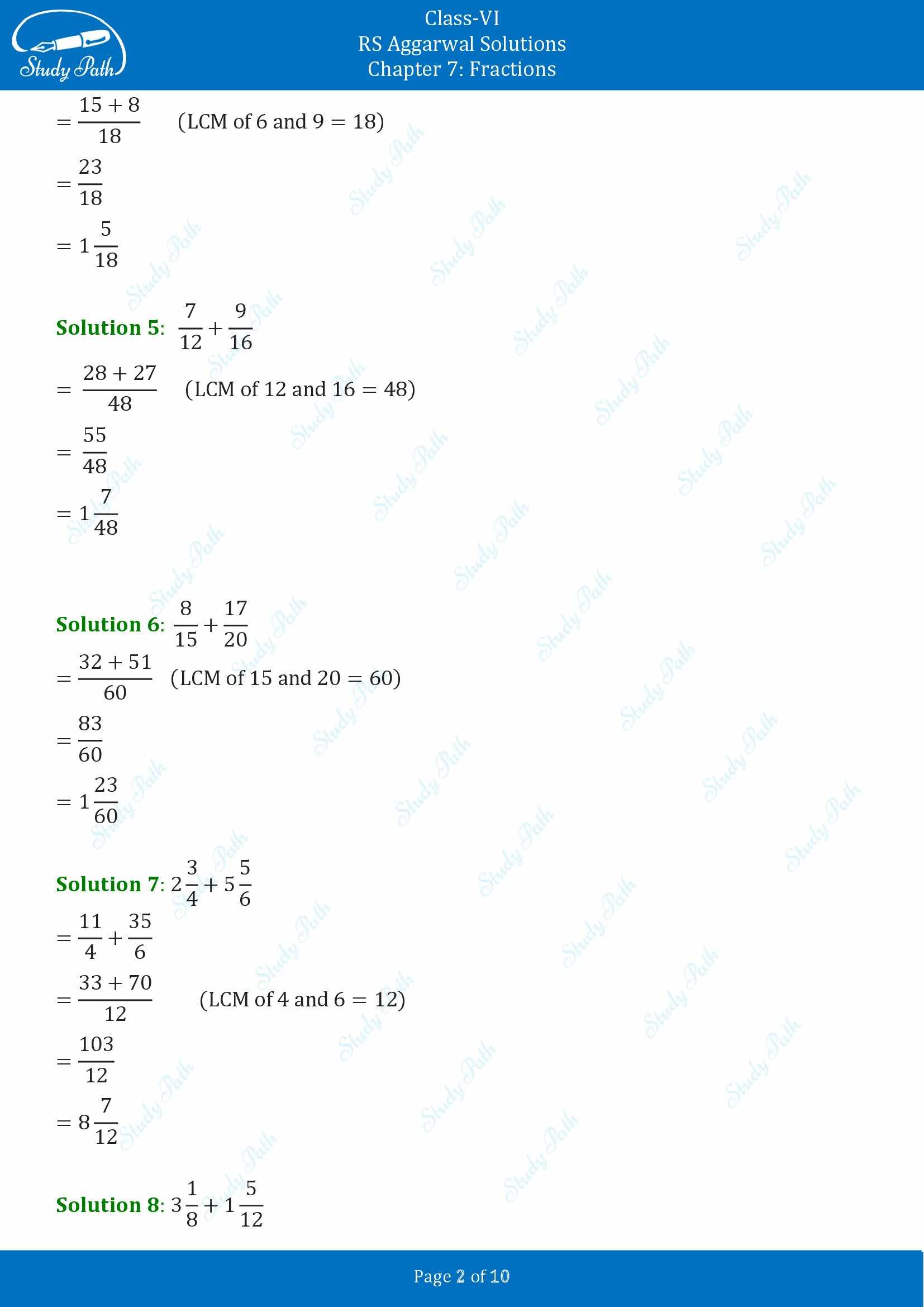 RS Aggarwal Solutions Class 6 Chapter 7 Fractions Exercise 7E 00002