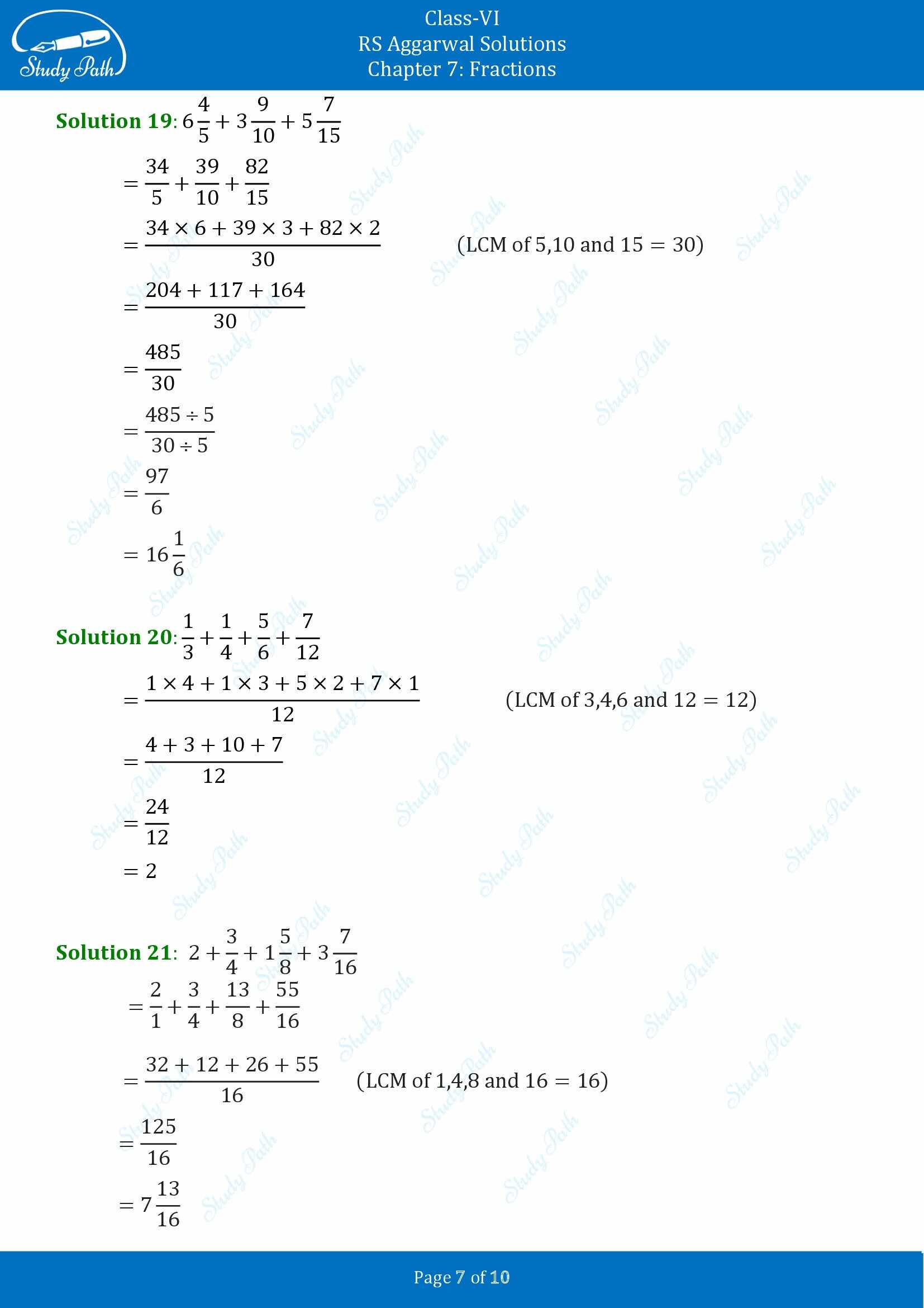 RS Aggarwal Solutions Class 6 Chapter 7 Fractions Exercise 7E 00007