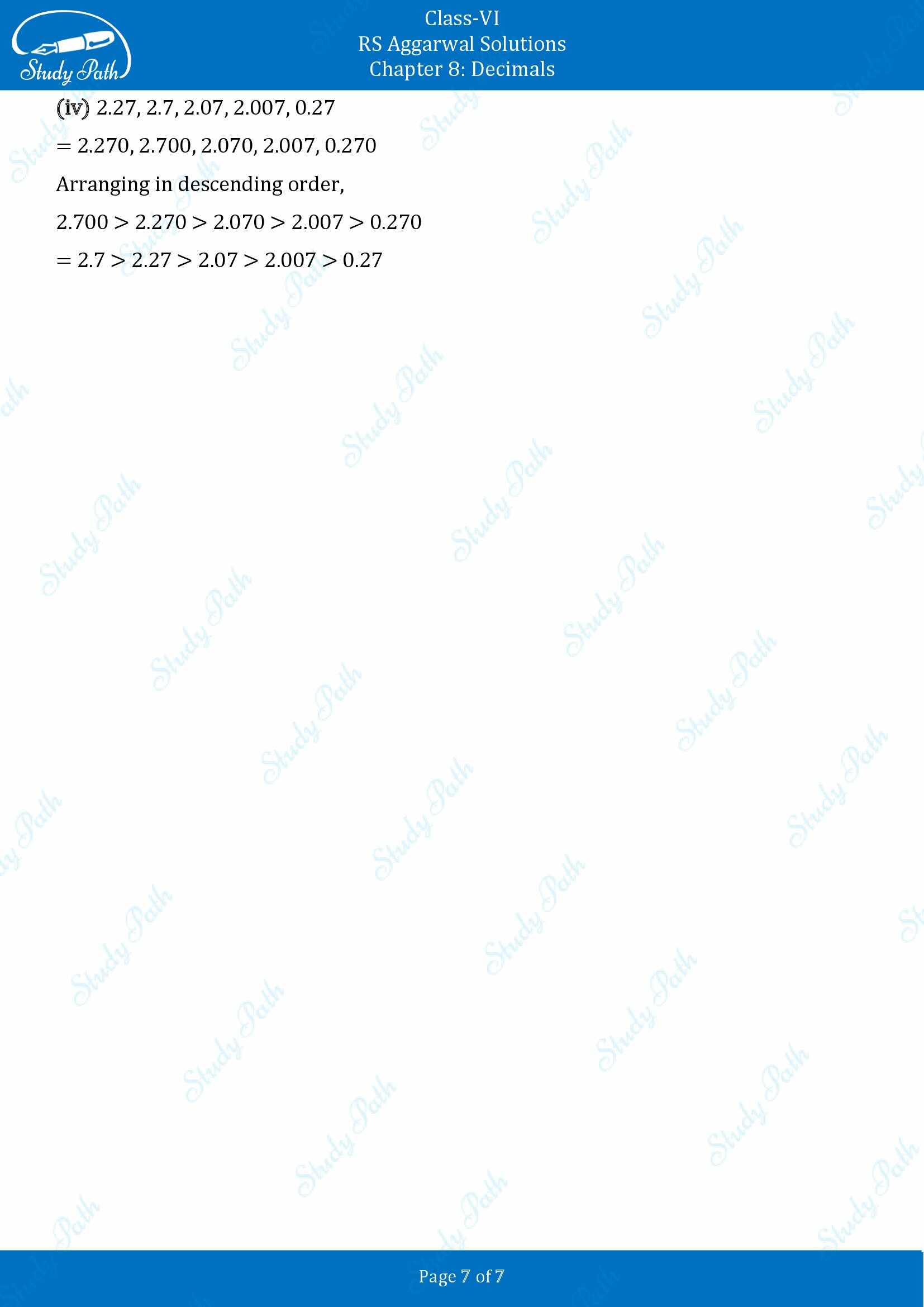 RS Aggarwal Solutions Class 6 Chapter 8 Decimals Exercise 8A 00007