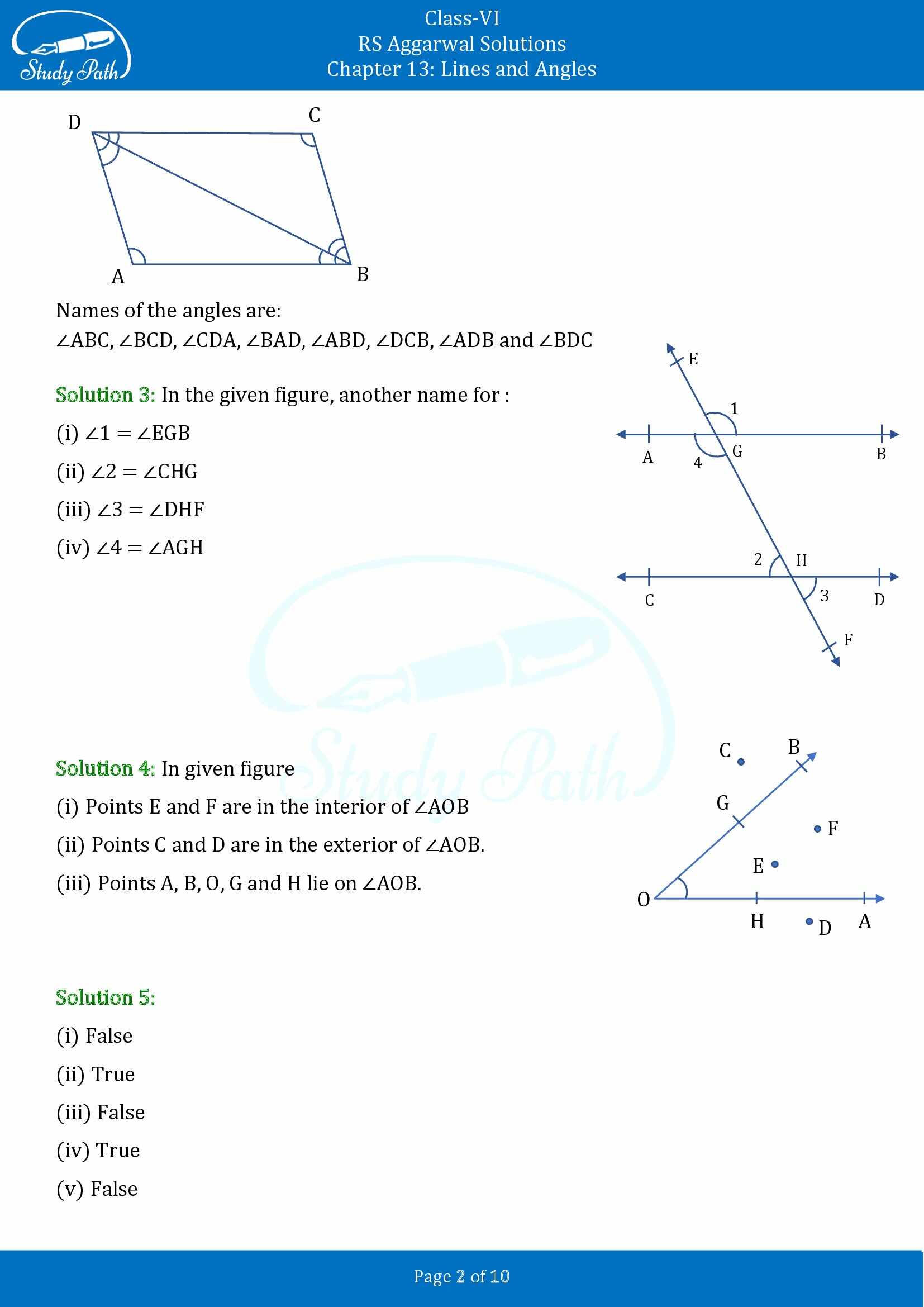 RS Aggarwal Solutions Class 6 Chapter 9 Lines and Angles Exercise 9B 00002