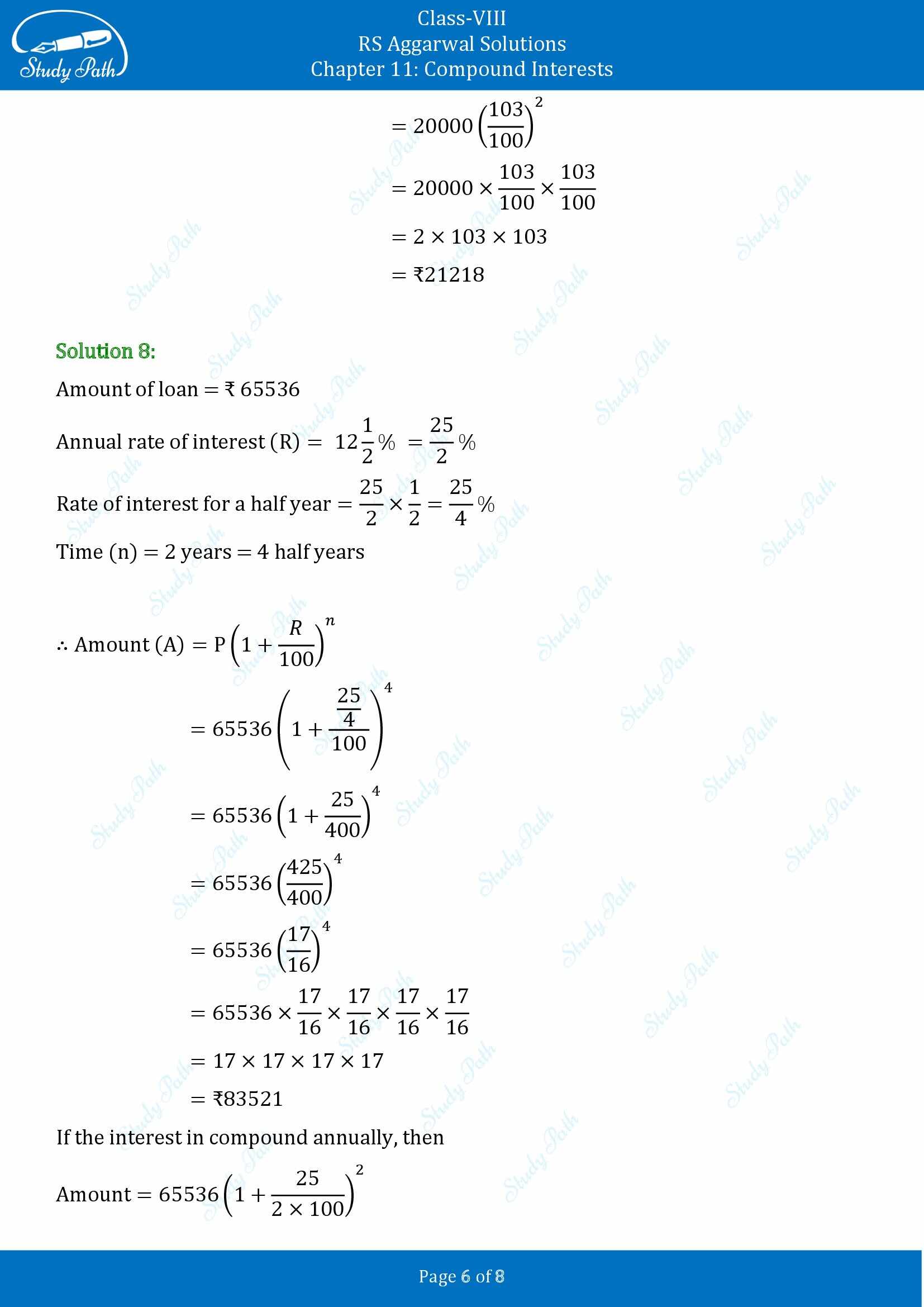 RS Aggarwal Solutions Class 8 Chapter 11 Compound Interests Exercise 11C 00006