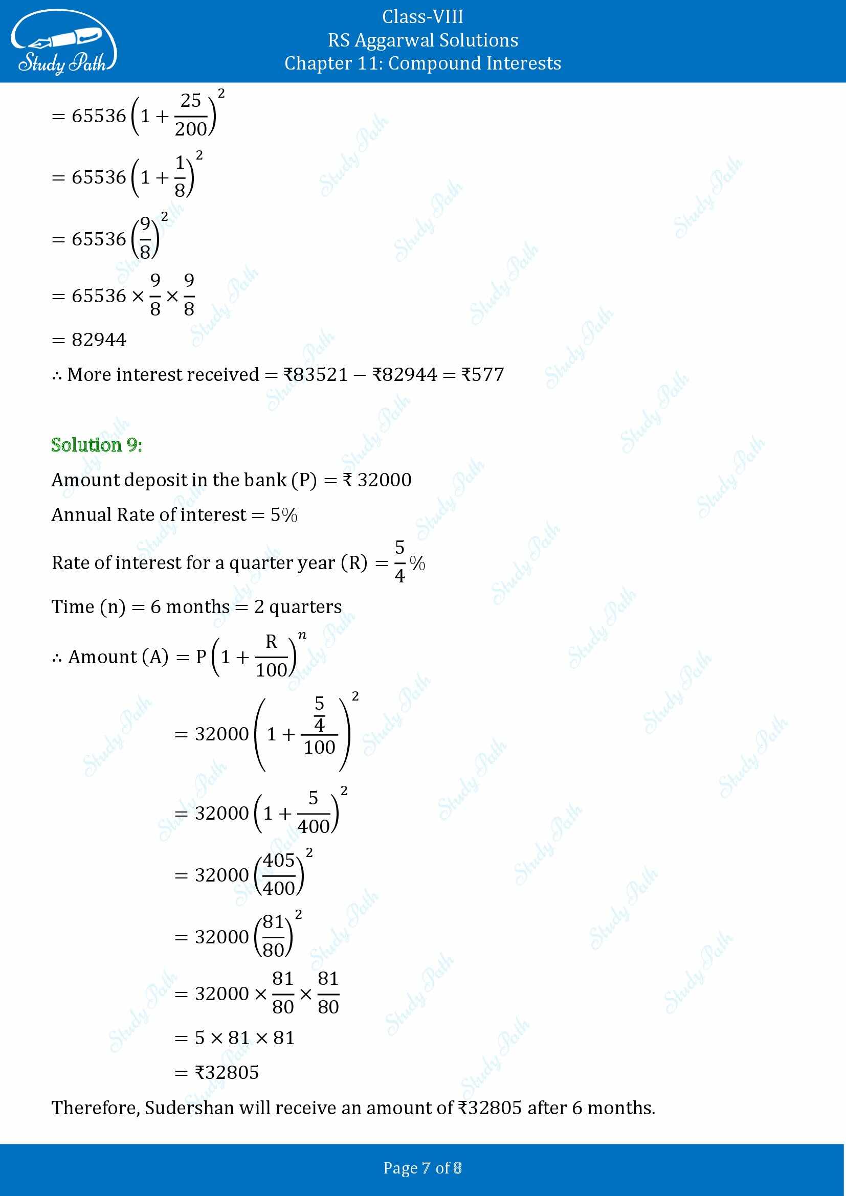 RS Aggarwal Solutions Class 8 Chapter 11 Compound Interests Exercise 11C 00007
