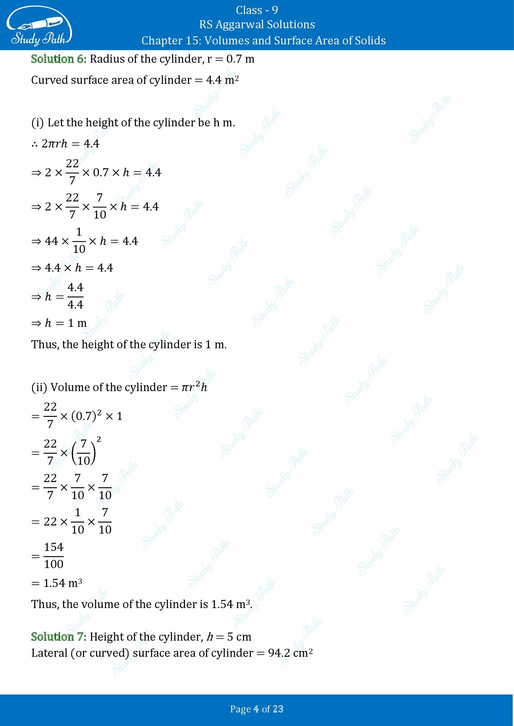 RS Aggarwal Solutions Class 9 Chapter 15 Volumes and Surface Area of Solids Exercise 15B 00004