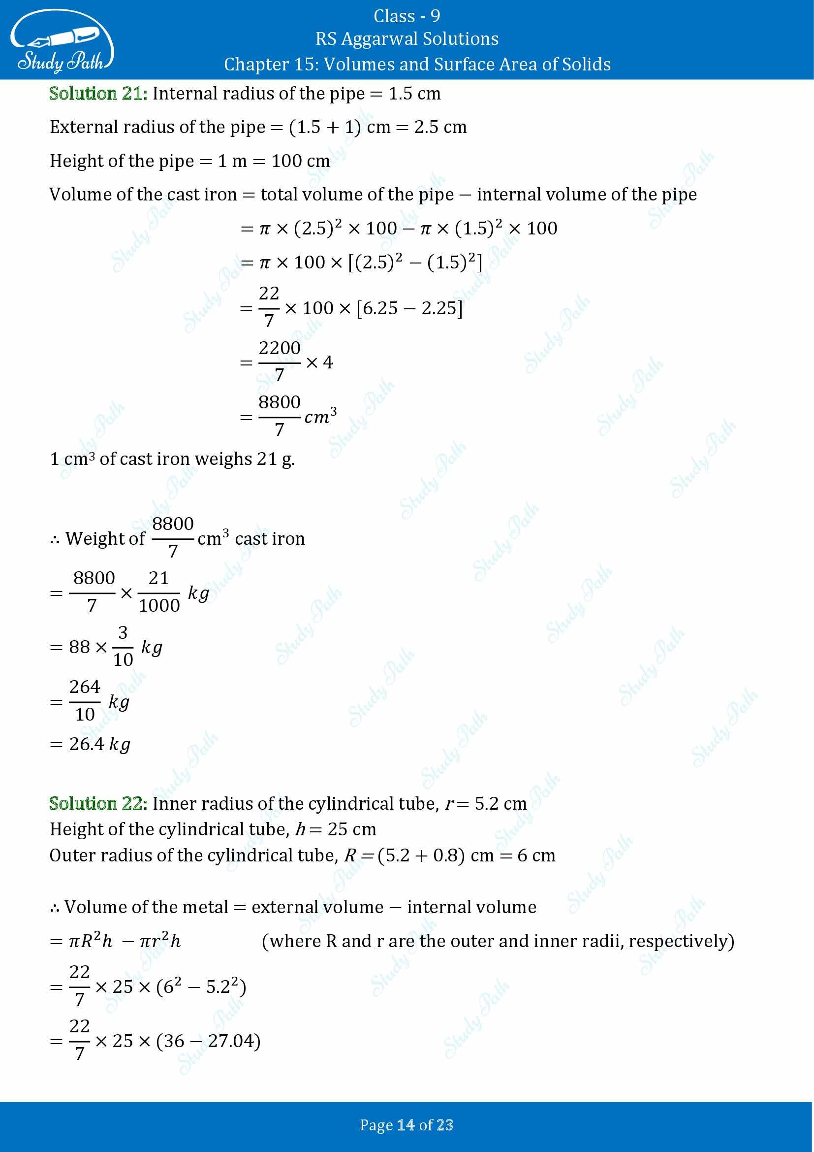 RS Aggarwal Solutions Class 9 Chapter 15 Volumes and Surface Area of Solids Exercise 15B 00014