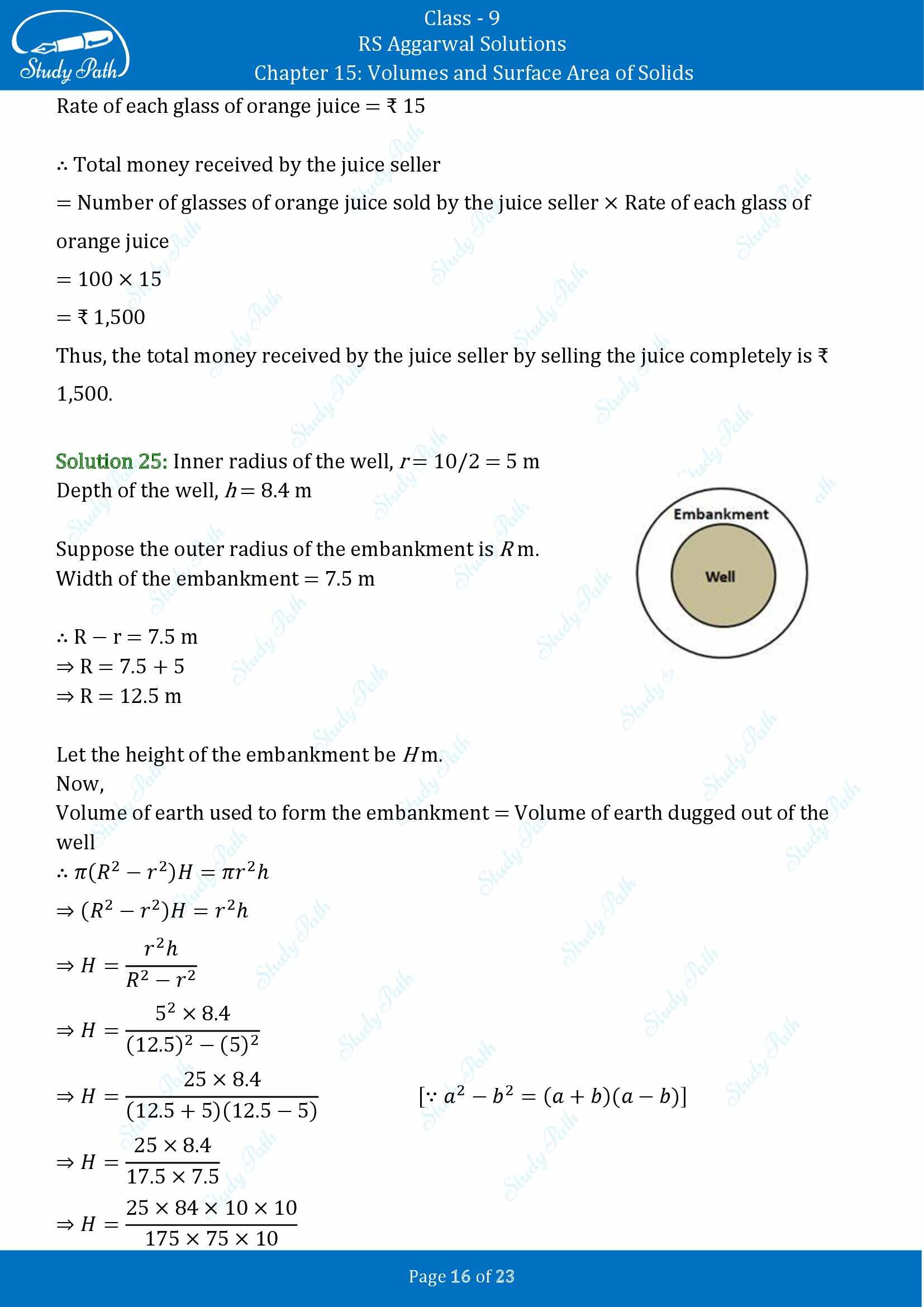 RS Aggarwal Solutions Class 9 Chapter 15 Volumes and Surface Area of Solids Exercise 15B 00016