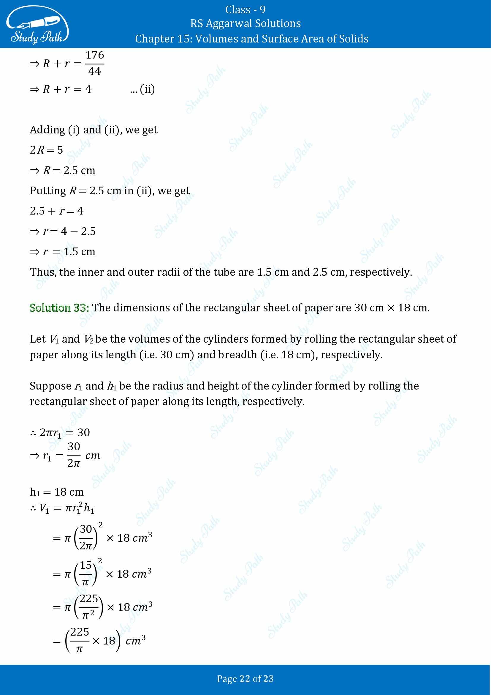 RS Aggarwal Solutions Class 9 Chapter 15 Volumes and Surface Area of Solids Exercise 15B 00022