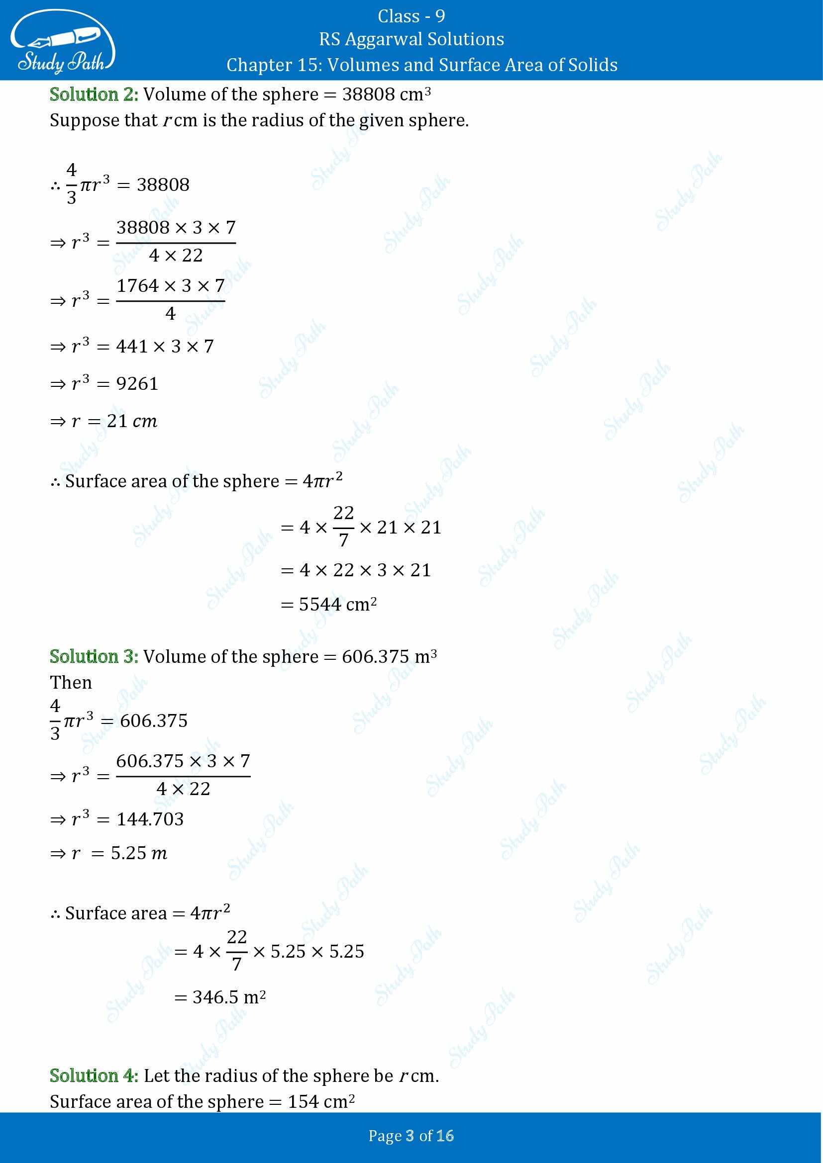 RS Aggarwal Solutions Class 9 Chapter 15 Volumes and Surface Area of Solids Exercise 15D 00003