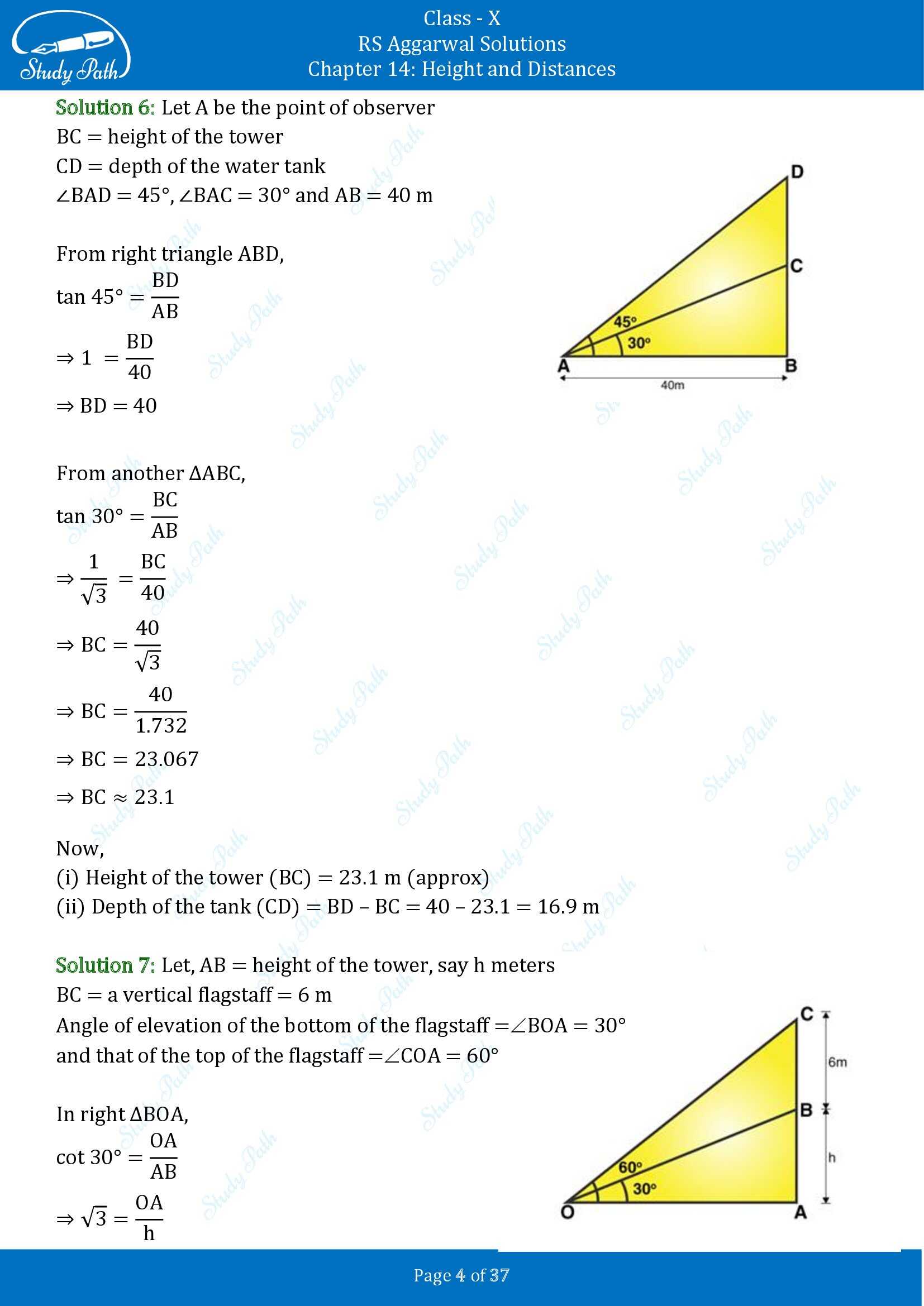 RS Aggarwal Solutions for Class 10 Chapter 14 Height and Distances Exercise 14 00004
